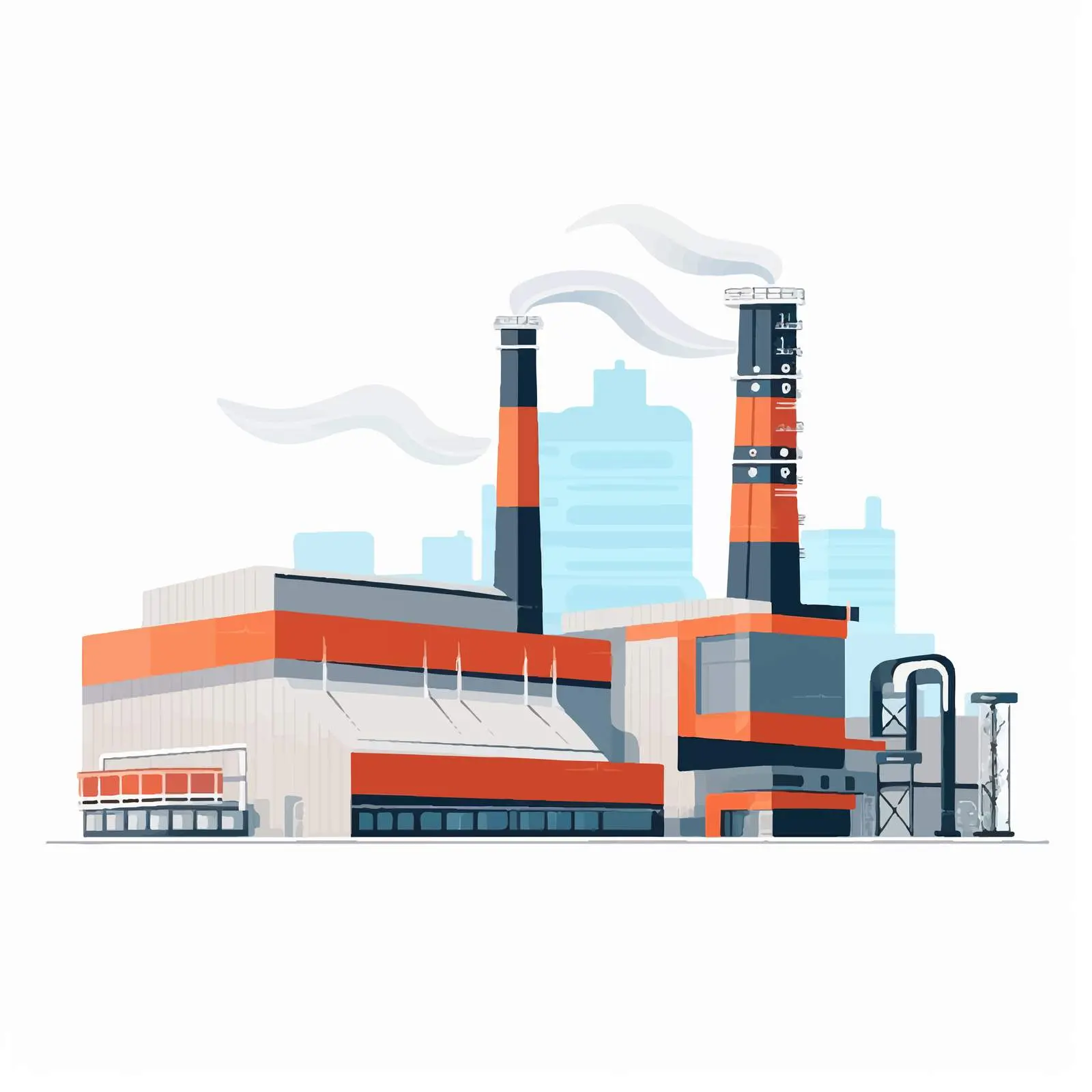 Industrial Factory Building with Emission Pipes — free download from Dotvec