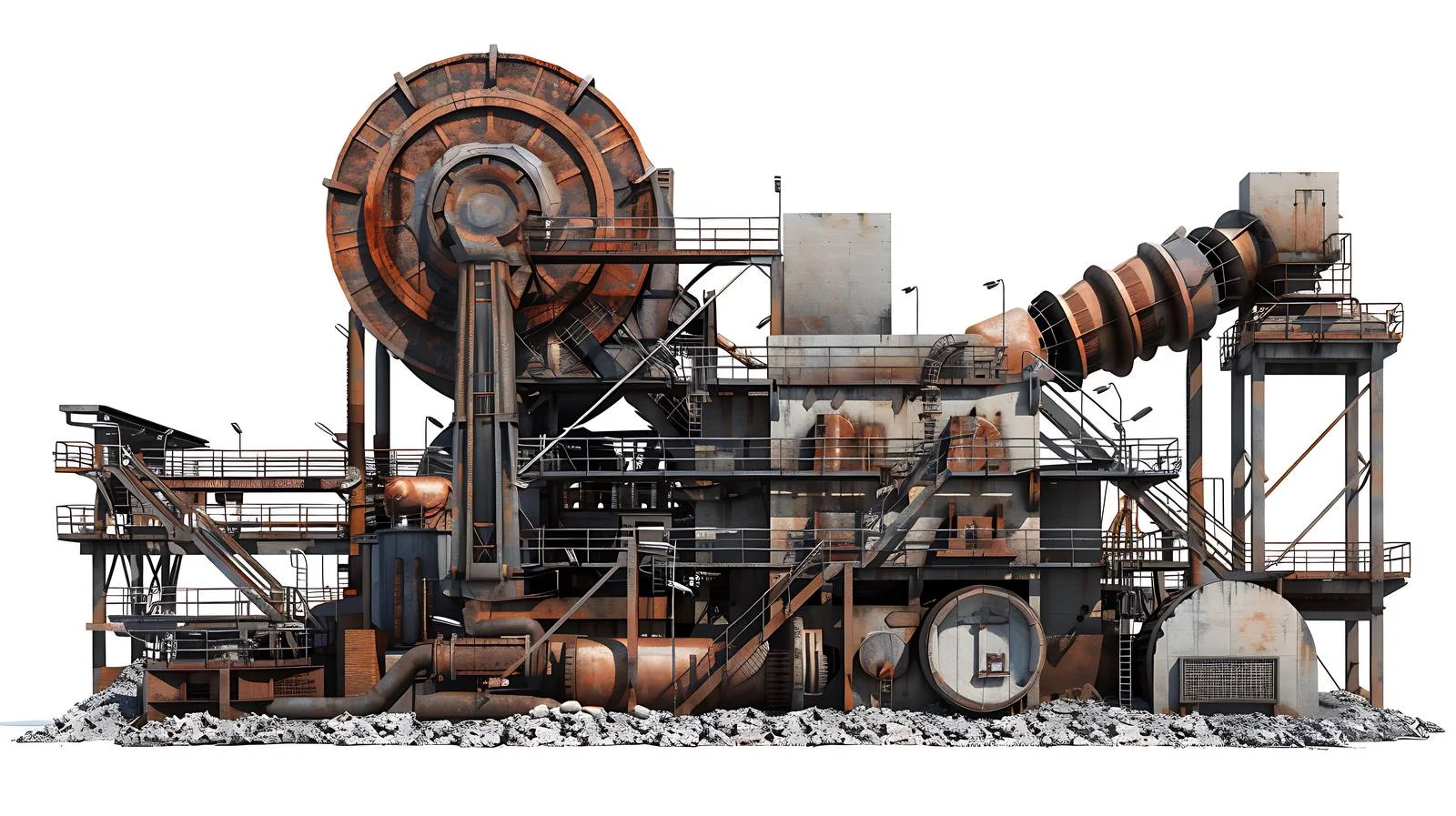Isolated Industrial Mill on White Background — free download from Dotvec