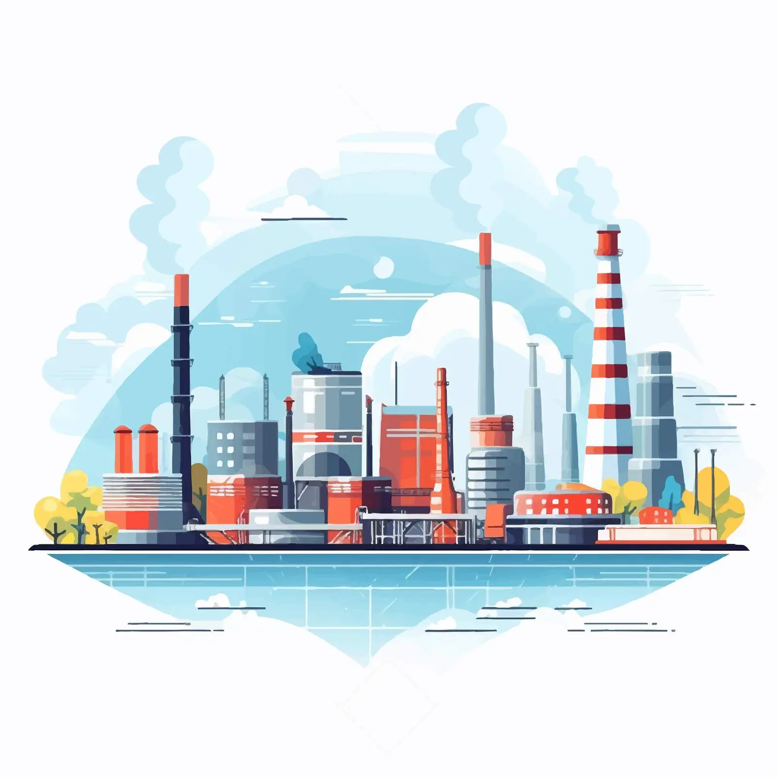 Industrial Zone with Factories and Manufacturing Plants — free download from Dotvec