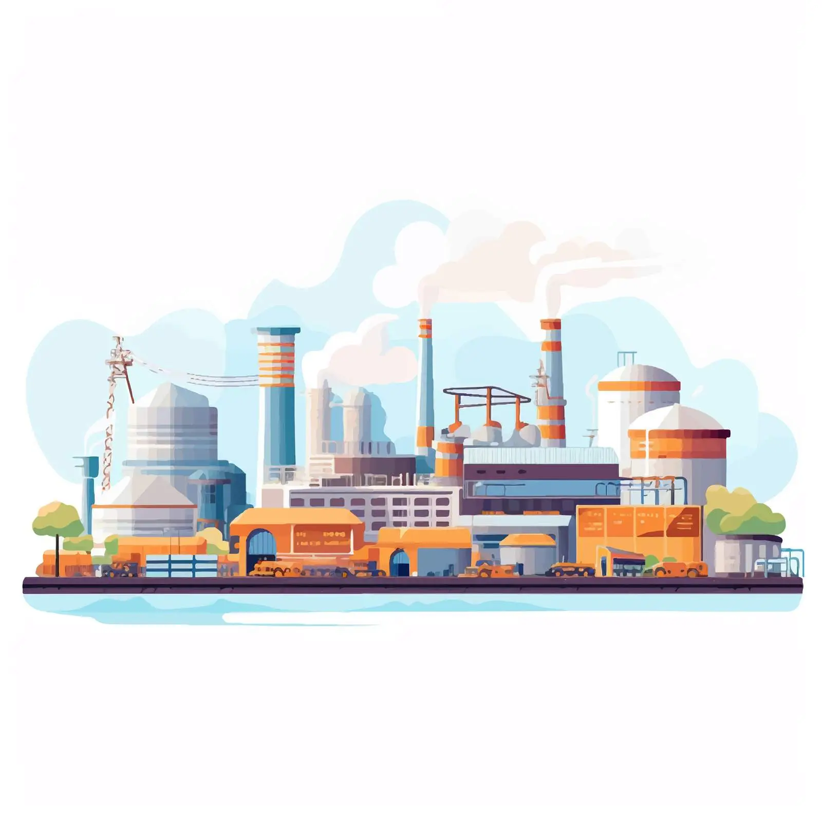 Industrial Zone with Factories and Manufacturing Plants – free business operations image from Dotvec