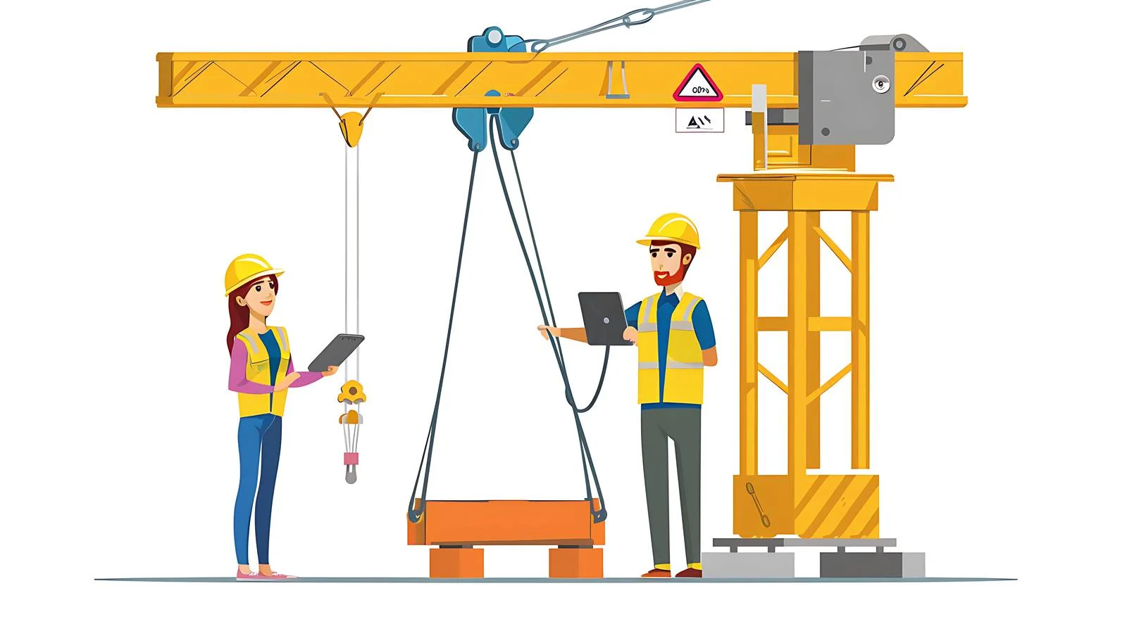 Industrial Worker Fixing Indoor Crane — free download from Dotvec
