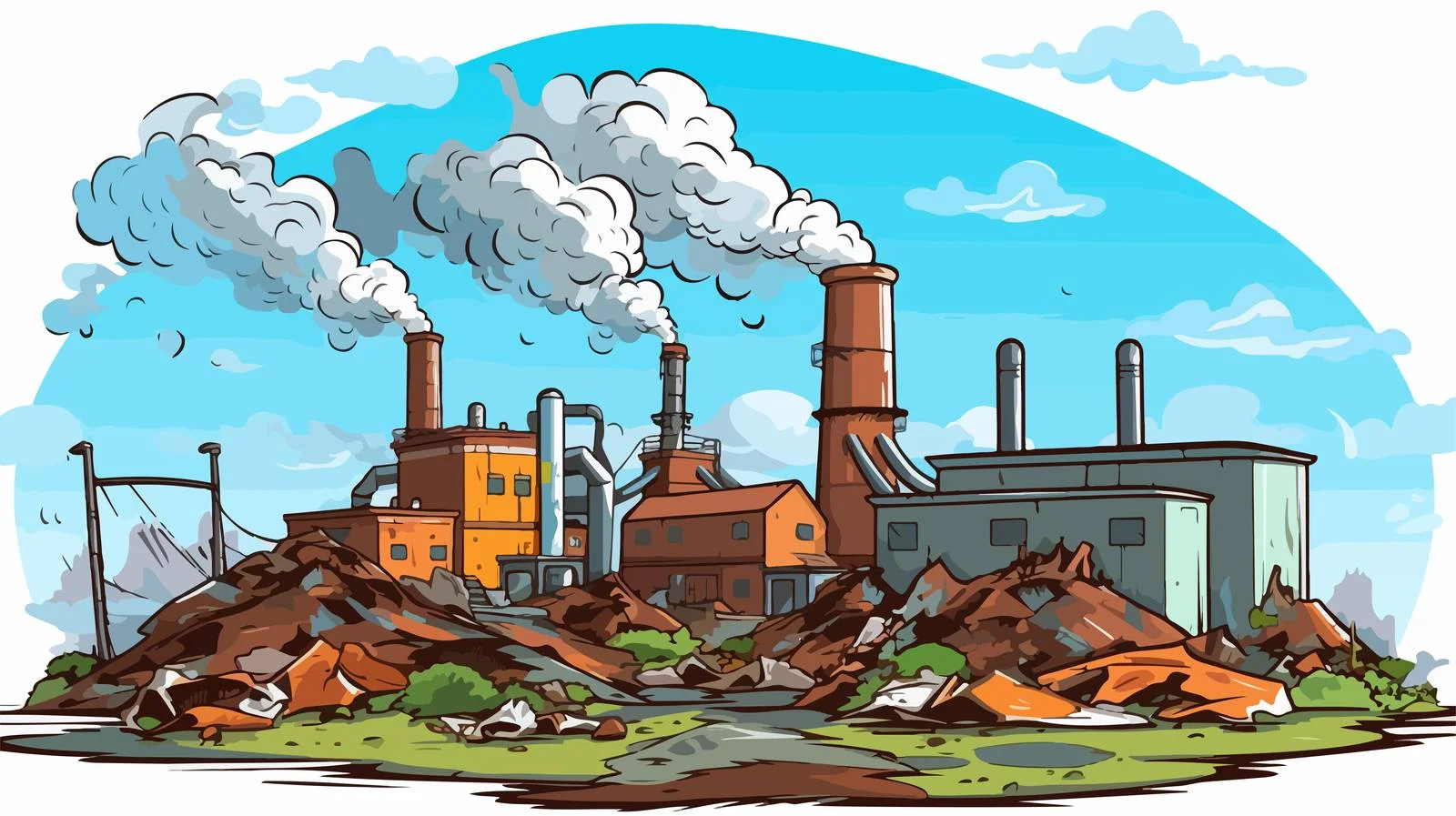 Industrial Waste Cartoon Illustration — free download from Dotvec