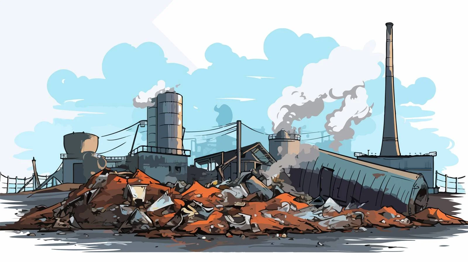 Industrial Waste Cartoon Stock Illustration — free download from Dotvec
