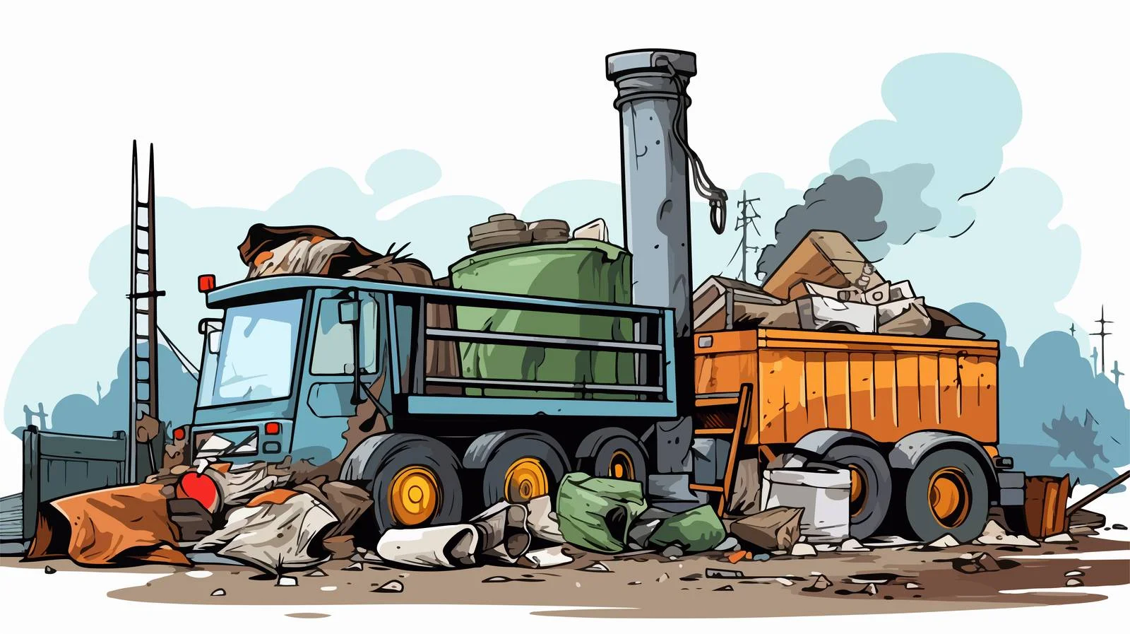 Industrial Waste Cartoon Illustration — free download from Dotvec