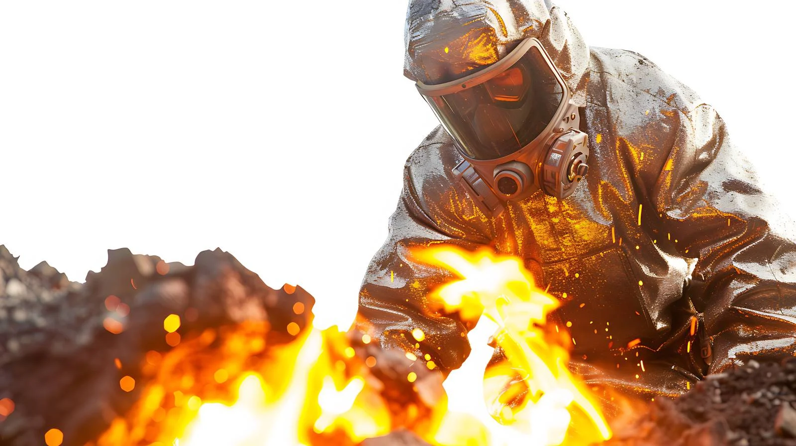Industrial worker at copper furnace melting – free furnace image from Dotvec
