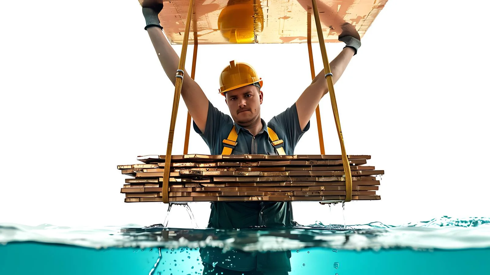 Industrial Worker lifting Copper Plates Indoors — free download from Dotvec