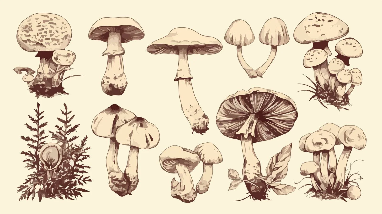 Poisonous Mushroom Titles on White Background — free download from Dotvec