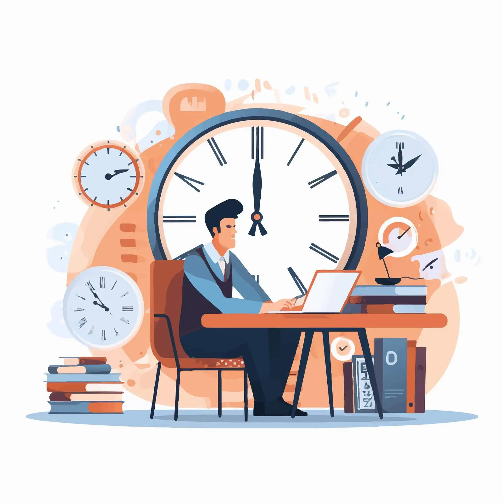 Late Employee Missing Work Deadline Vector Illustration — free download from Dotvec