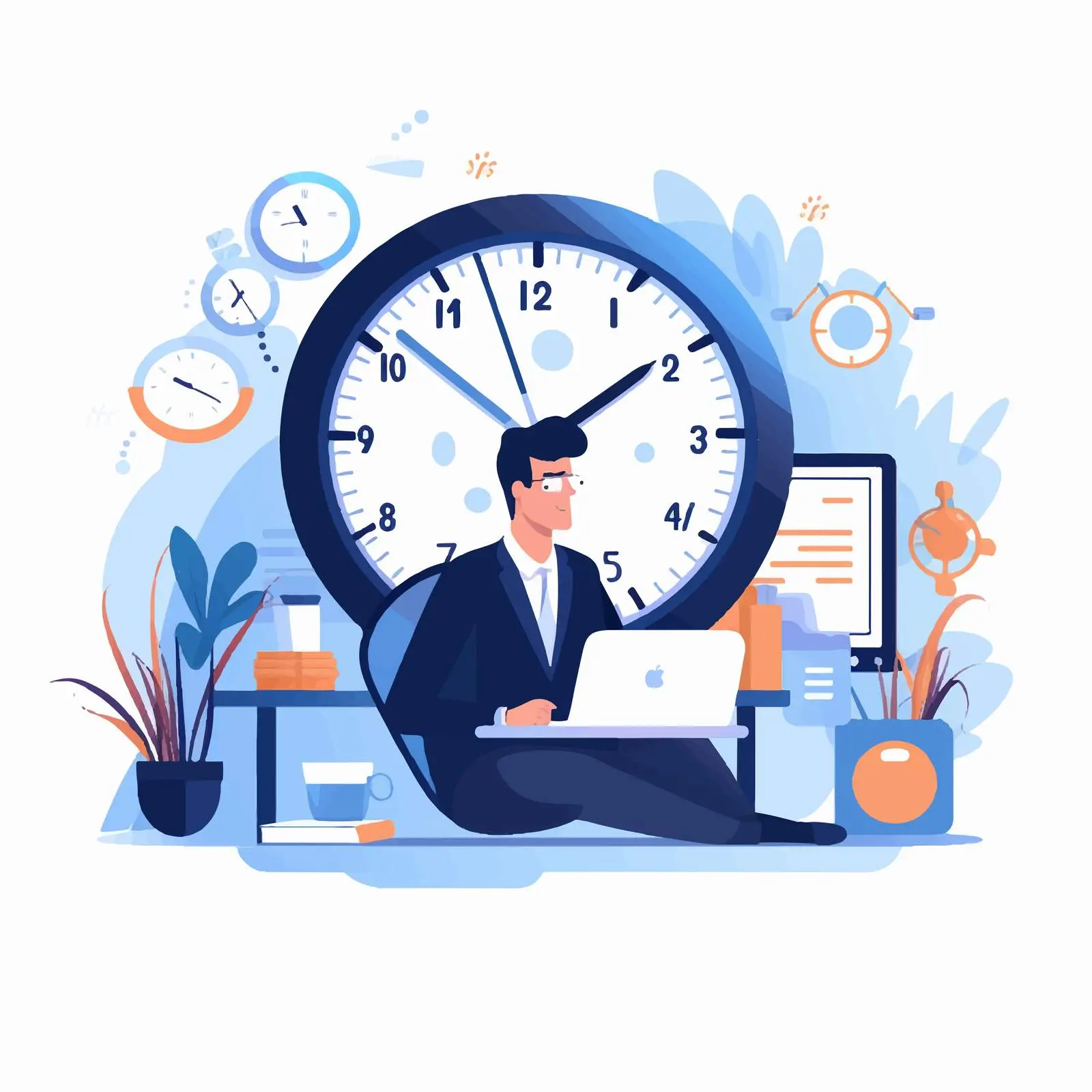 Late Employee and Deadline Missed Illustration – free failure image from Dotvec