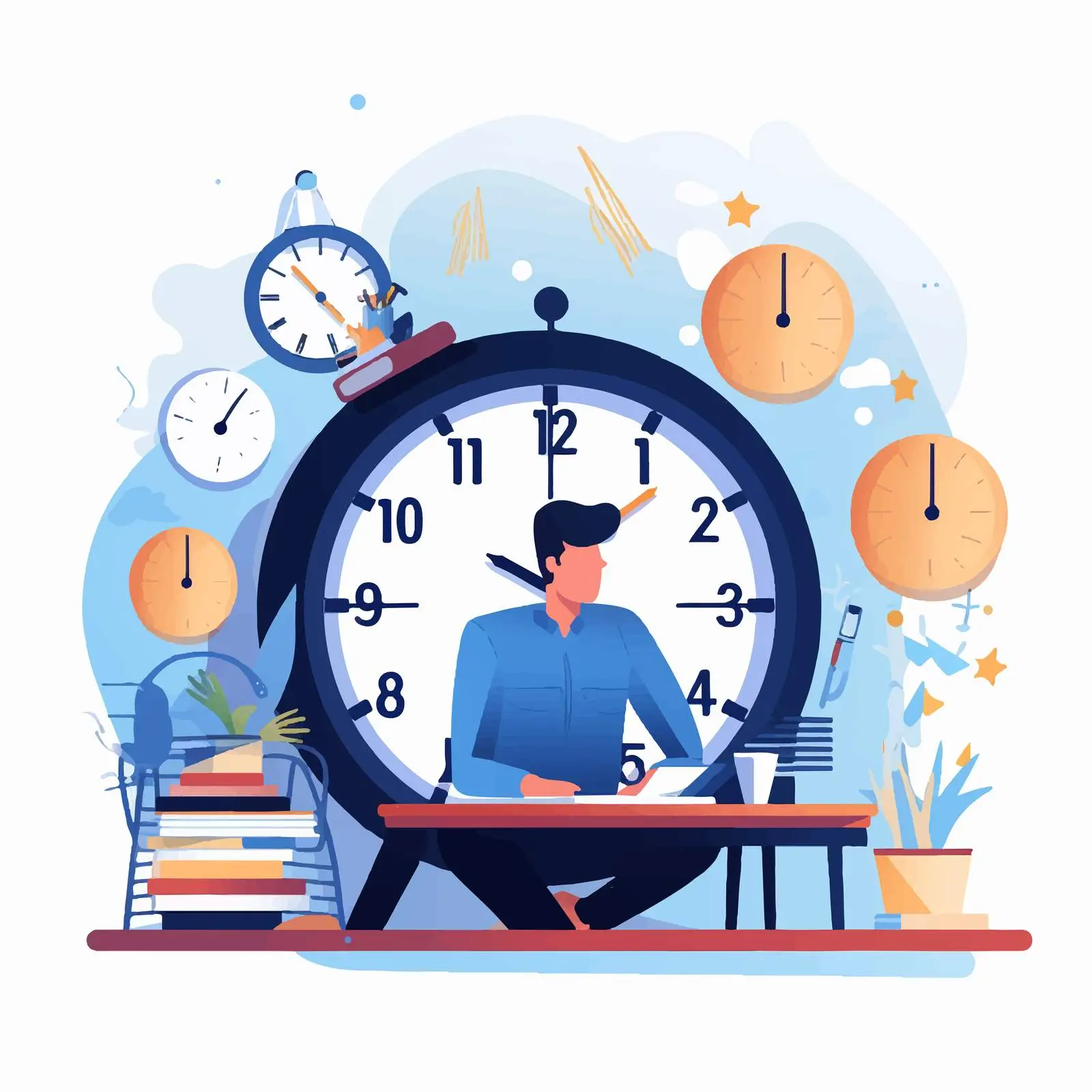 Ineffective Employee Missing Deadline Illustration — free download from Dotvec