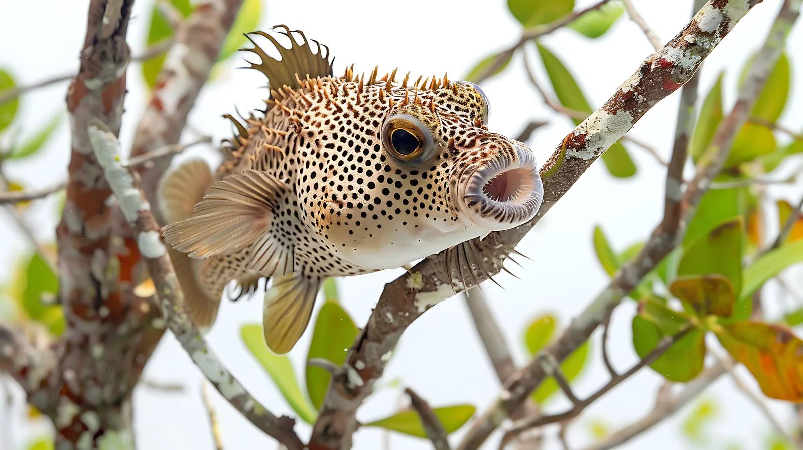 Magnificent Smooth Puffer Fish in Florida's Mangroves — free download from Dotvec