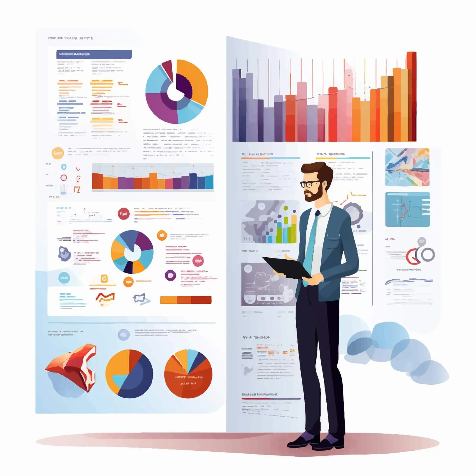 Digital Design Infographic Vector Illustration — free download from Dotvec