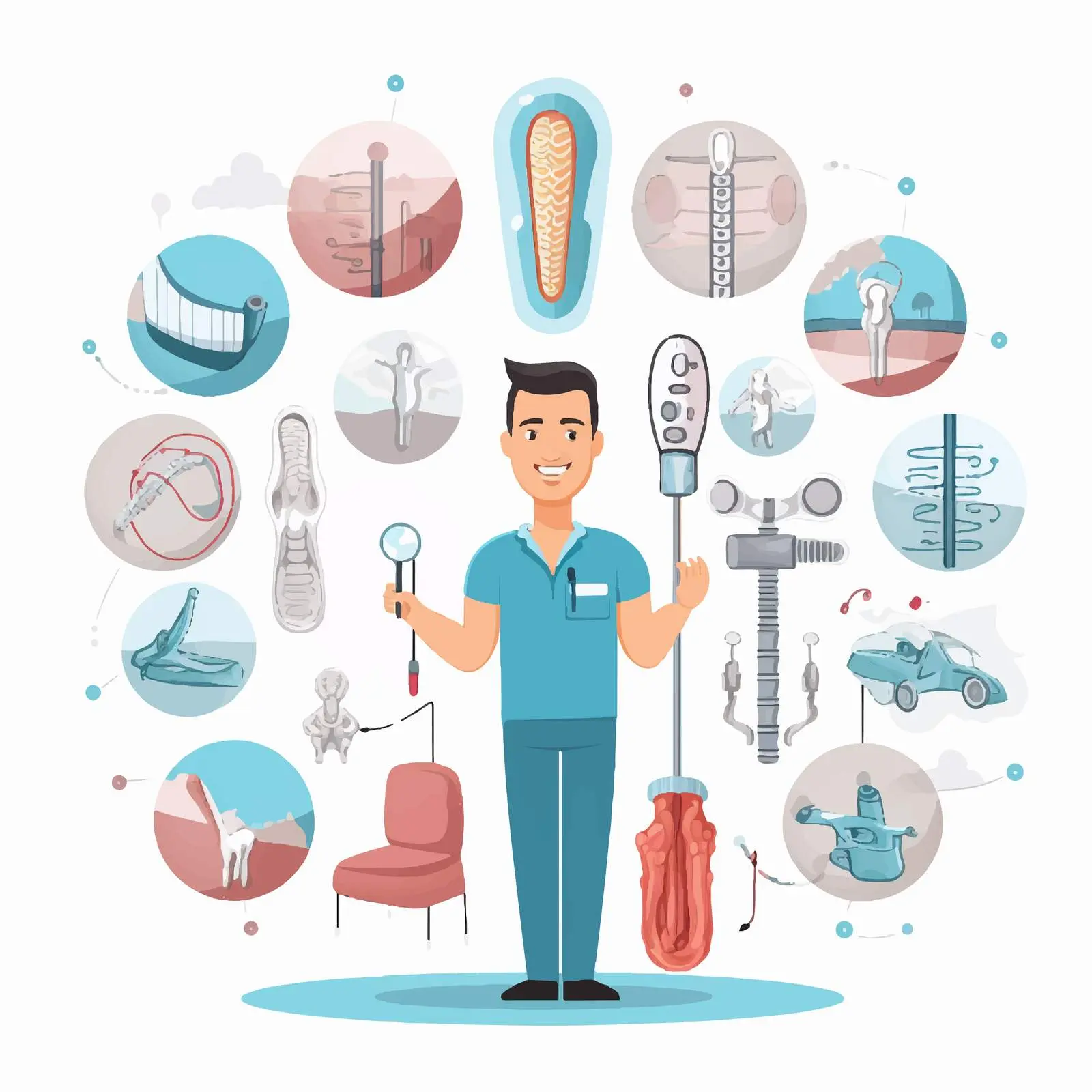 Human Implant Installation Process Infographic – free medical training image from Dotvec