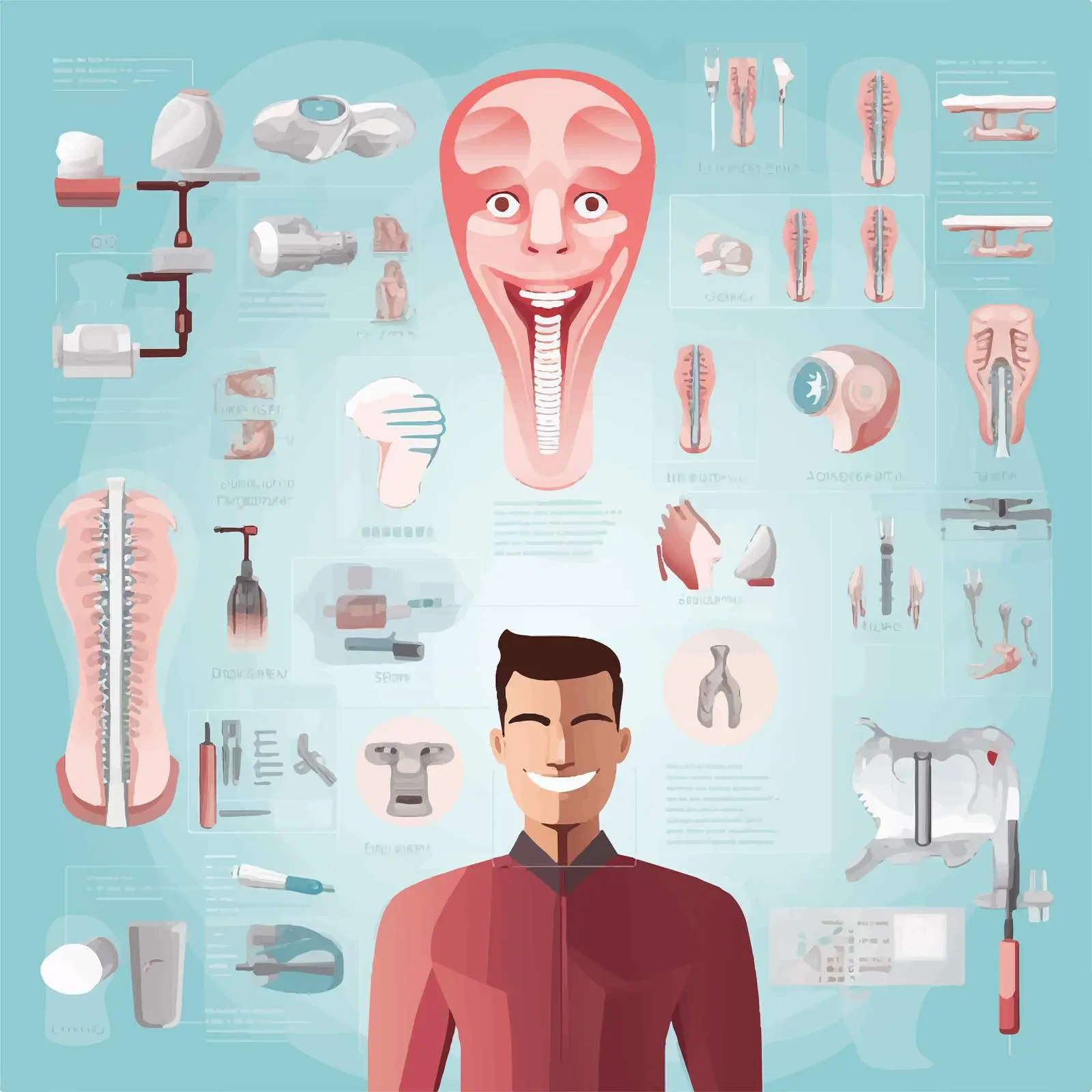 Human Implant Installation Process Infographic – free medical training image from Dotvec