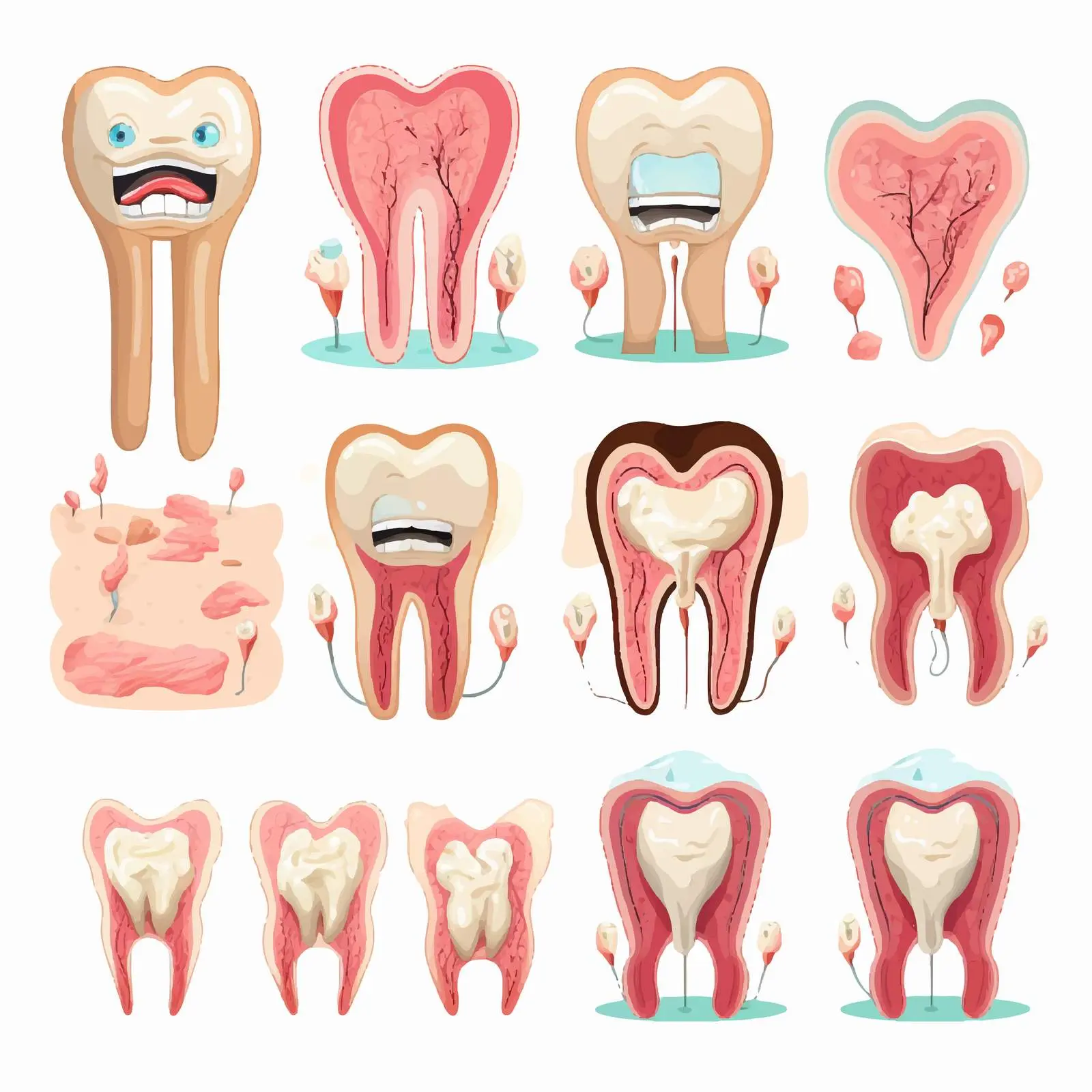 Stages of Dental Caries Development Infographic — free download from Dotvec