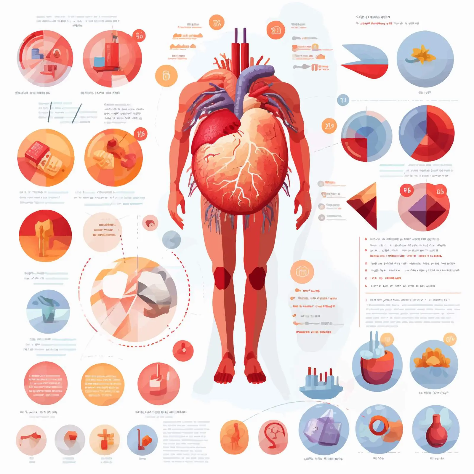 Heart Health Infographic on Cardiovascular Risks – free statistic image from Dotvec