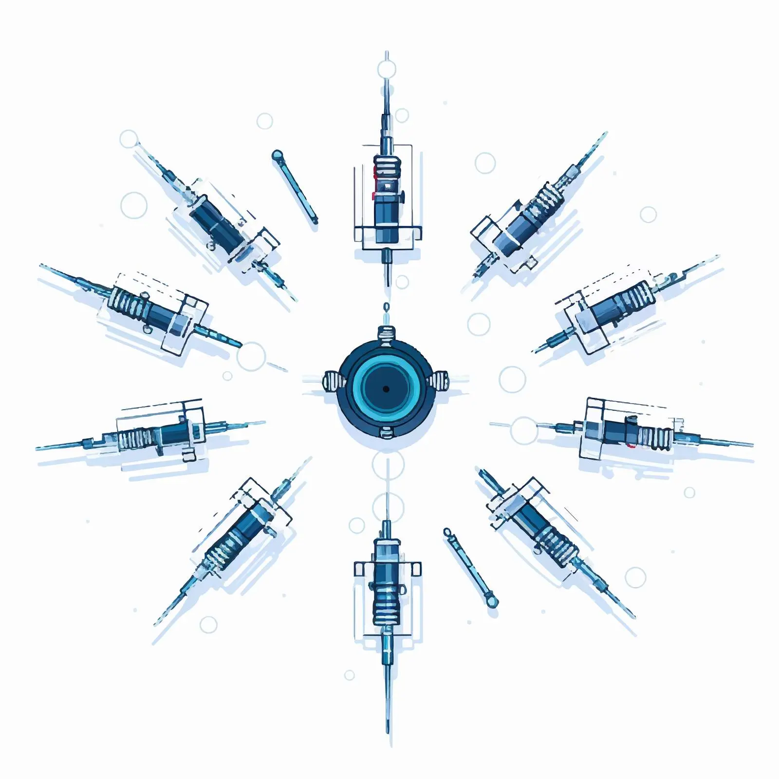 Injection Line Vector Illustration on White Background — free download from Dotvec