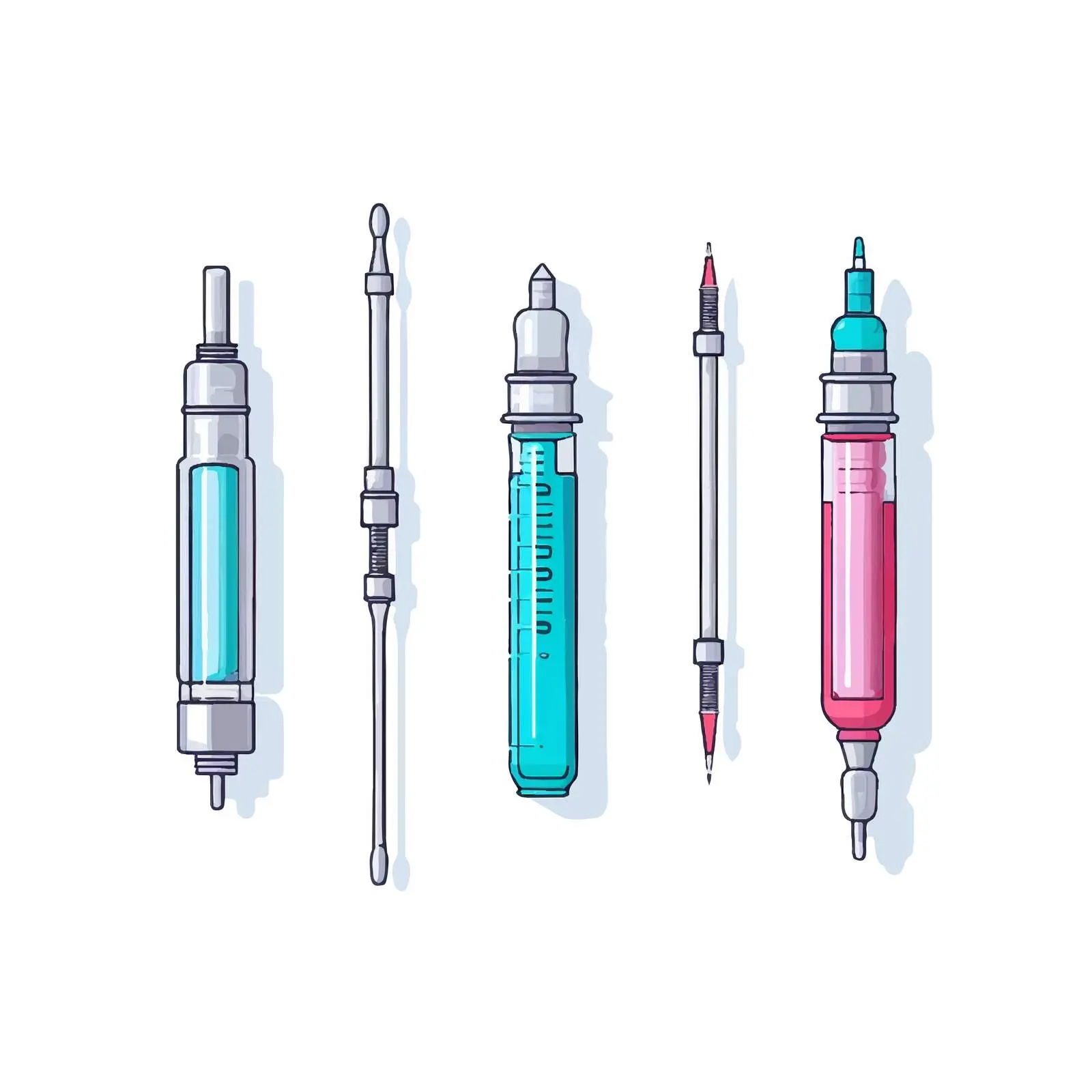 Injection Line Vector Illustration on White Background – free healthcare illustration image from Dotvec