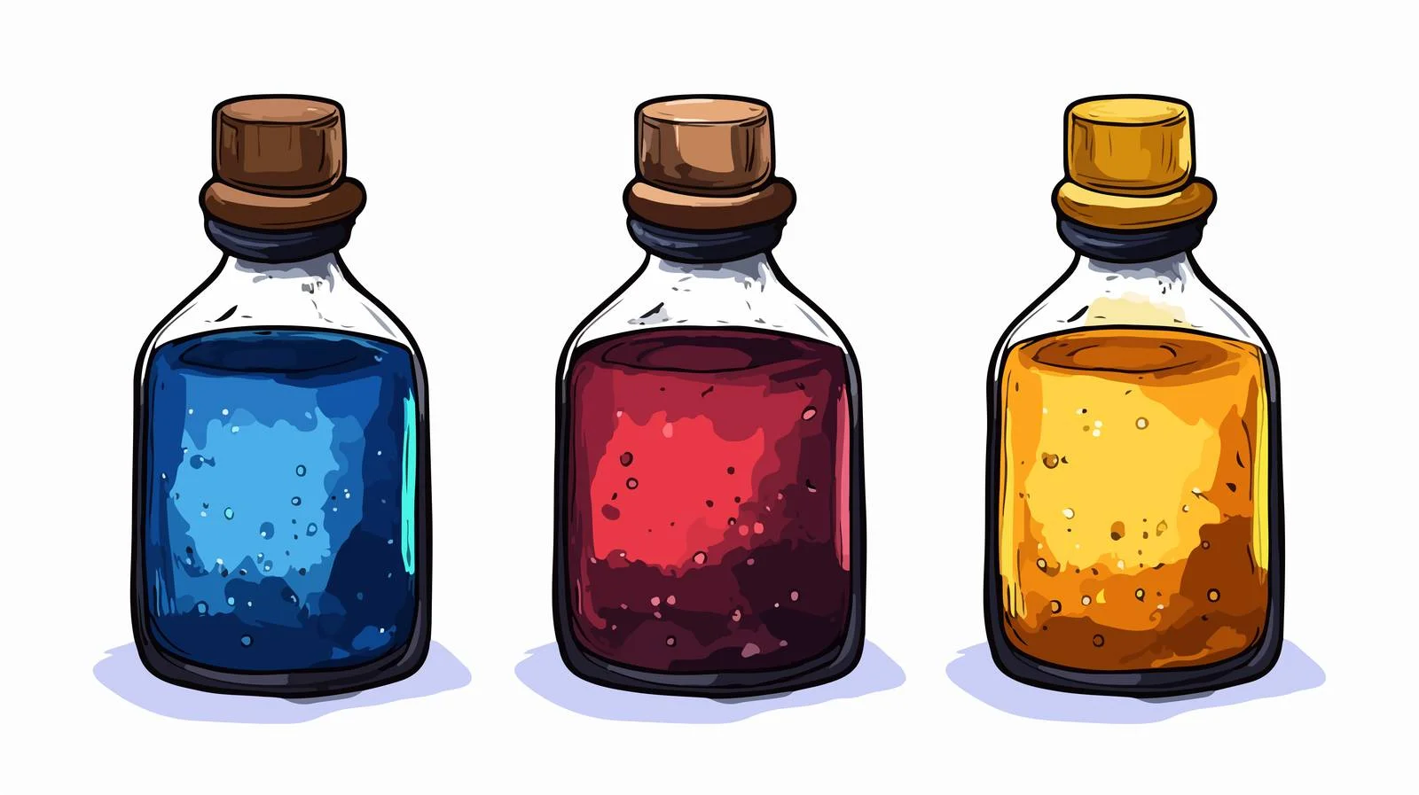 Colorful Cartoon Ink Bottle Vector Illustration — free download from Dotvec