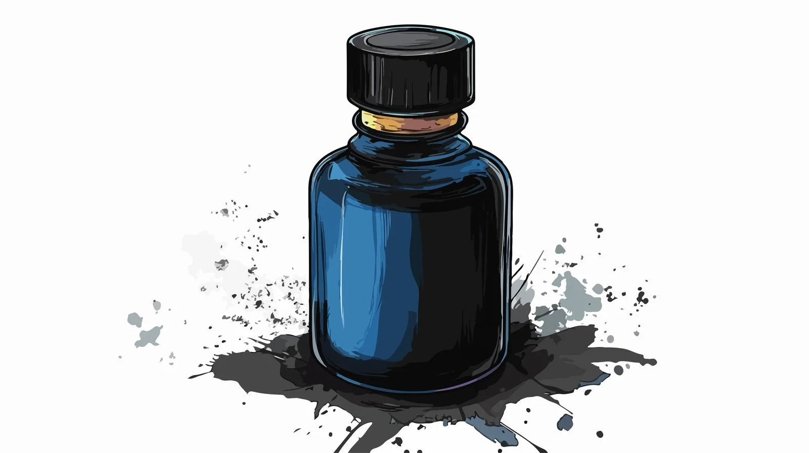 Cartoon Ink Bottle Vector Illustration — free download from Dotvec