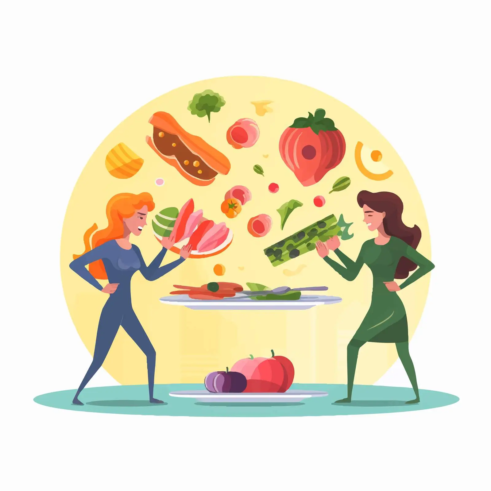 Inner Conflict and Self-Violence in Dieting – free inner conflict image from Dotvec