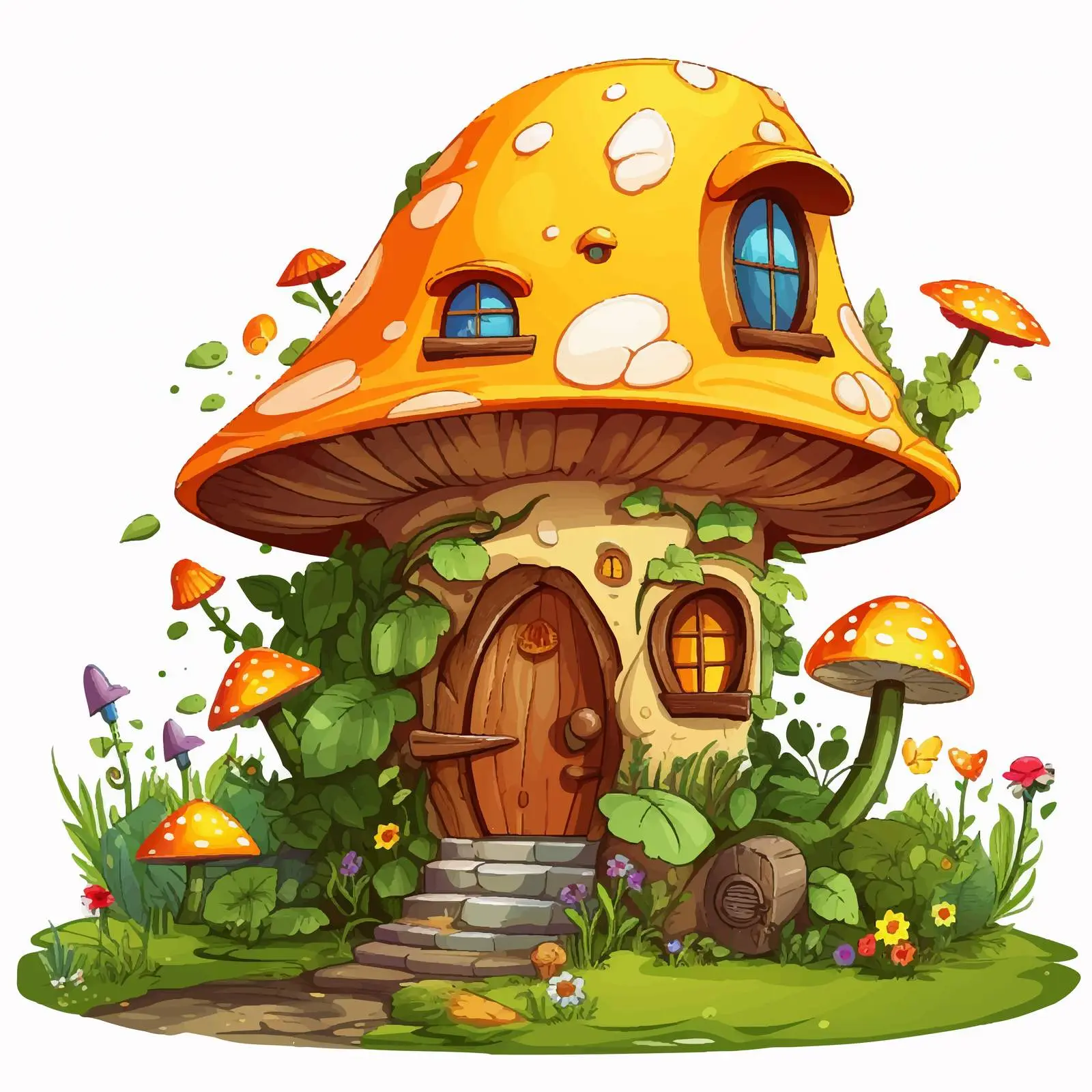 Cartoon Insect Character at Fairy House — free download from Dotvec