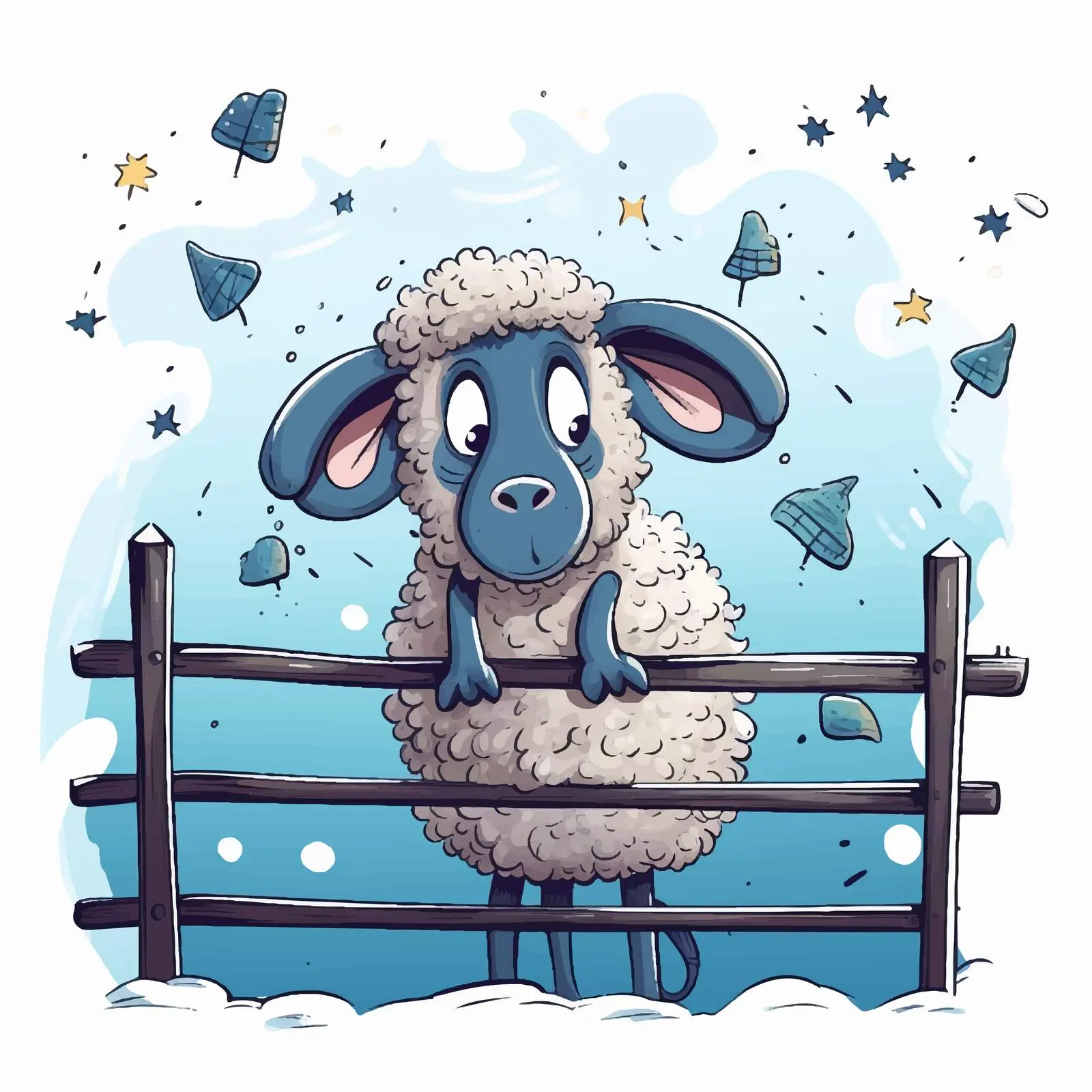 Counting Sheep for Insomnia Relief Illustration — free download from Dotvec