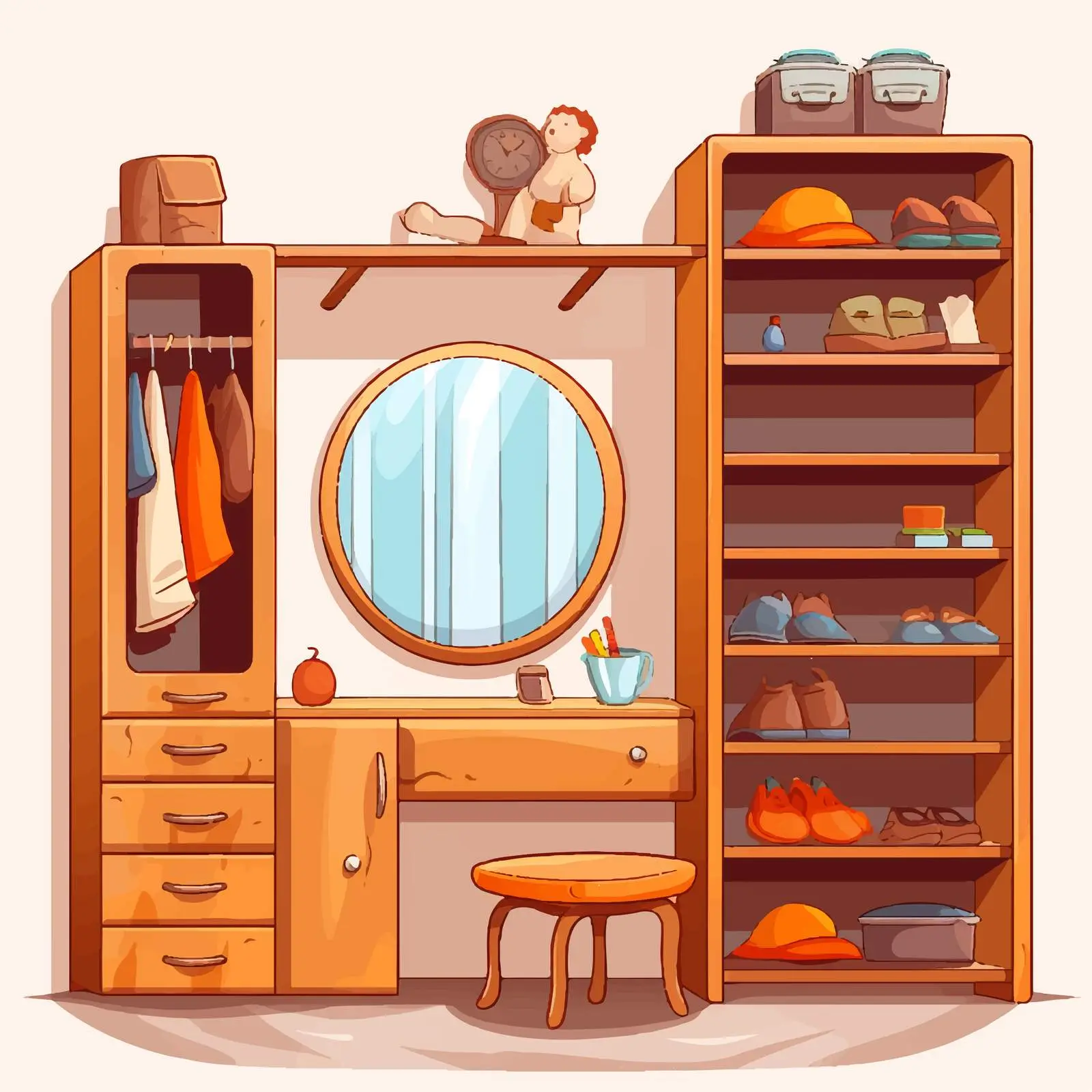 Stylish Dressing Room Interior Design Vector — free download from Dotvec