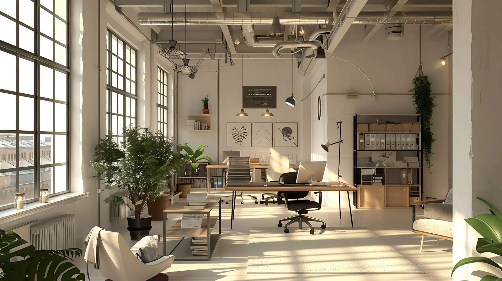 Contemporary Loft Office Space in White — free download from Dotvec