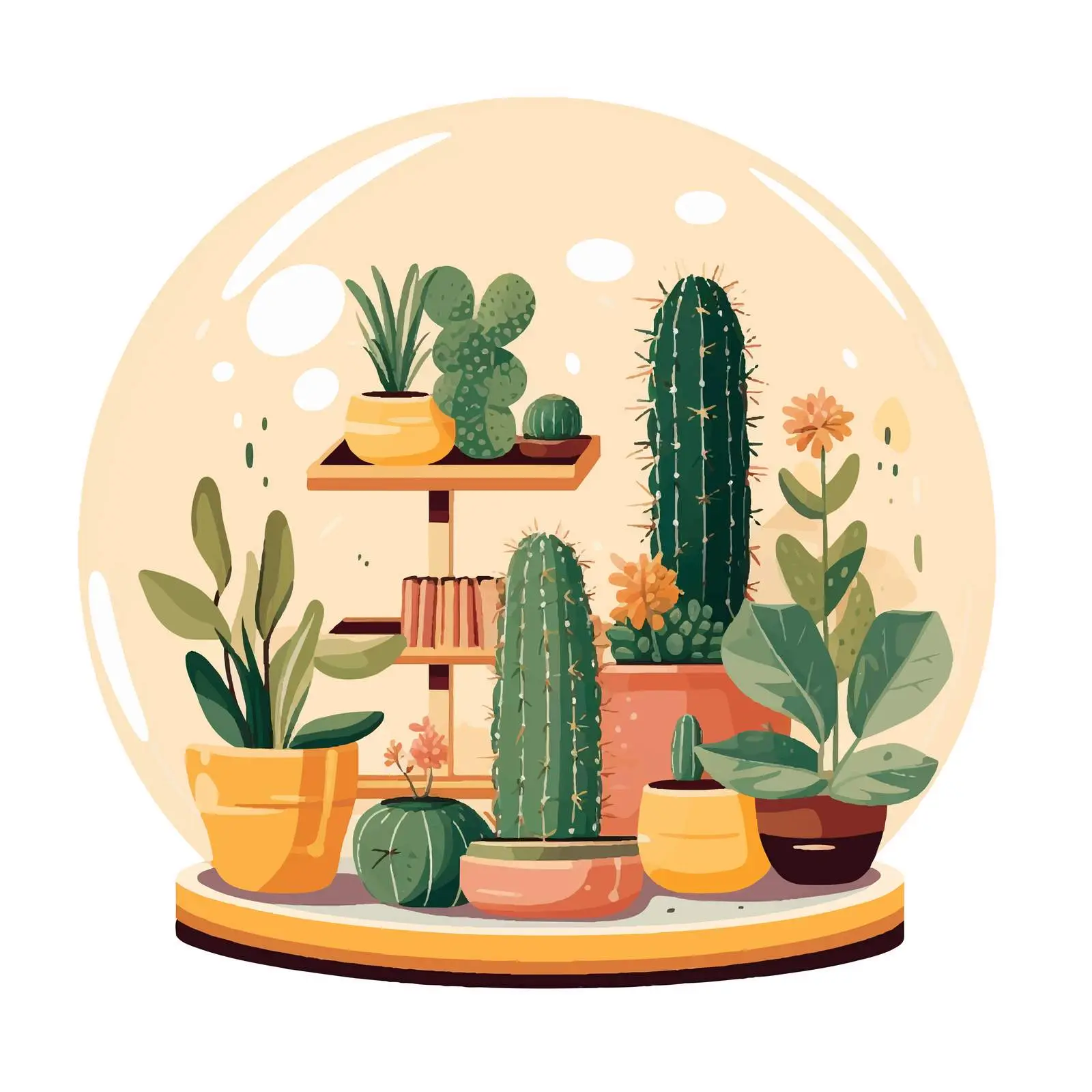 Cozy Room Interior with Succulents and Cacti – free tranquil atmosphere image from Dotvec
