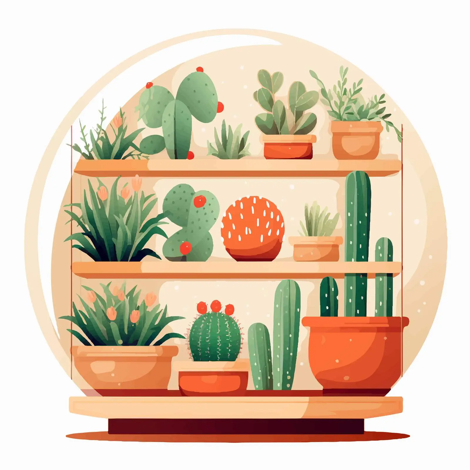 Cozy Room with Succulents and Cactuses — free download from Dotvec