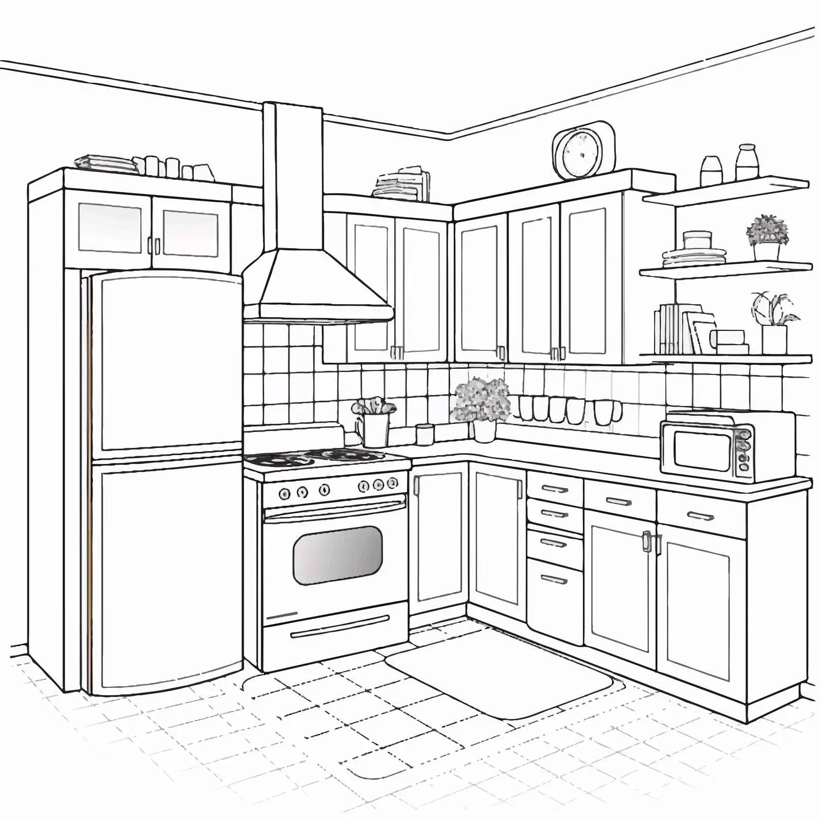 Modern Furnished Kitchen Interior with Appliances — free download from Dotvec