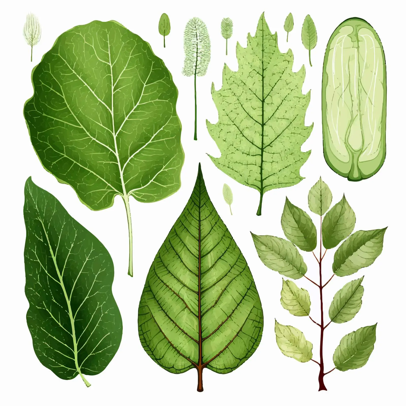 Leaf Internal Structure Diagram Illustration – free botanical graphics image from Dotvec