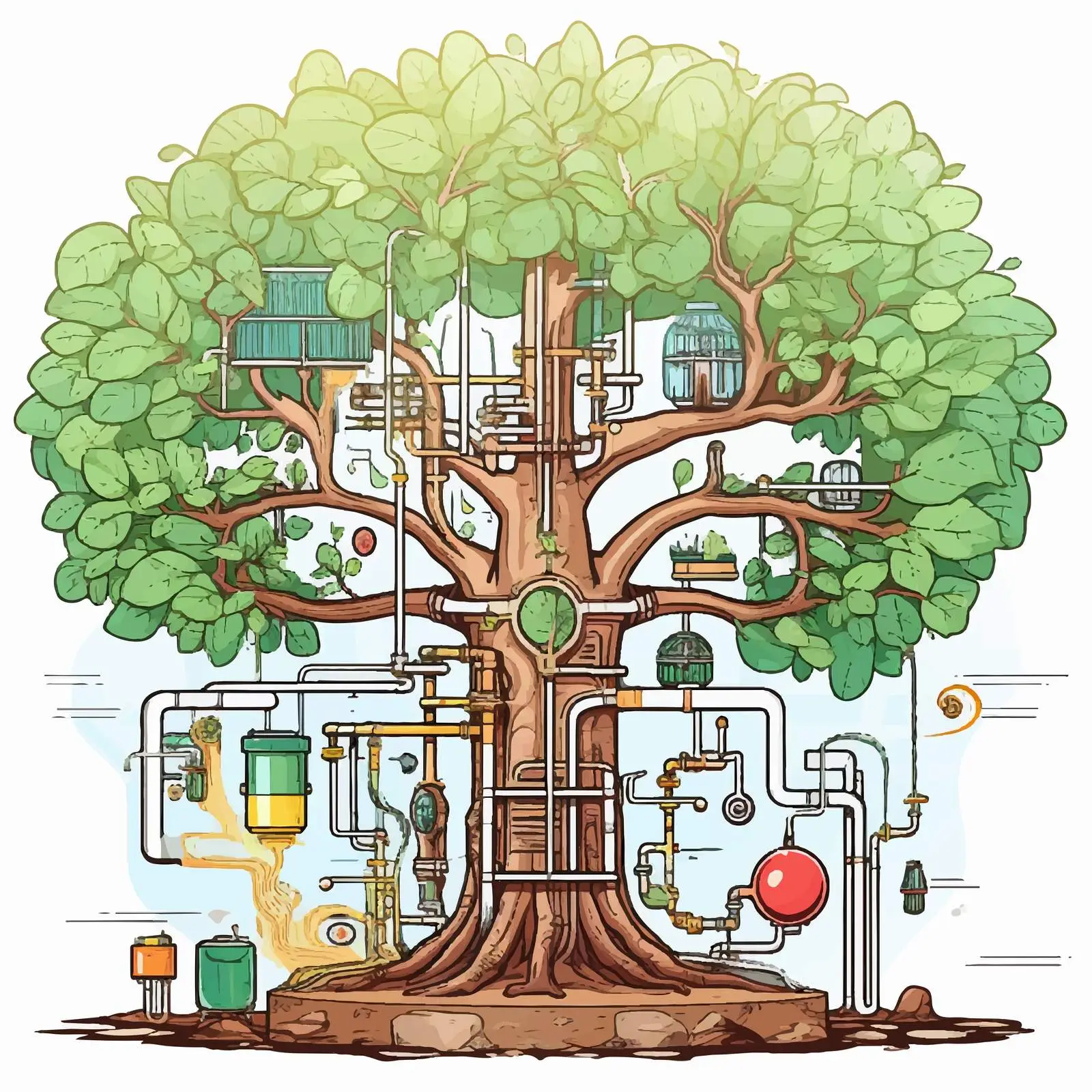 Plant Internal Structure Diagram Illustration — free download from Dotvec