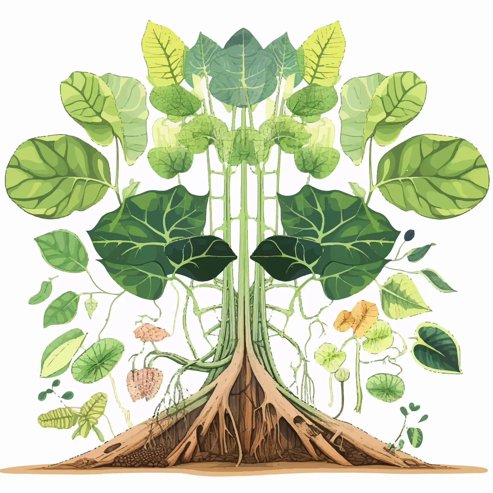 Internal Structure of Plant Diagram Illustration — free download from Dotvec