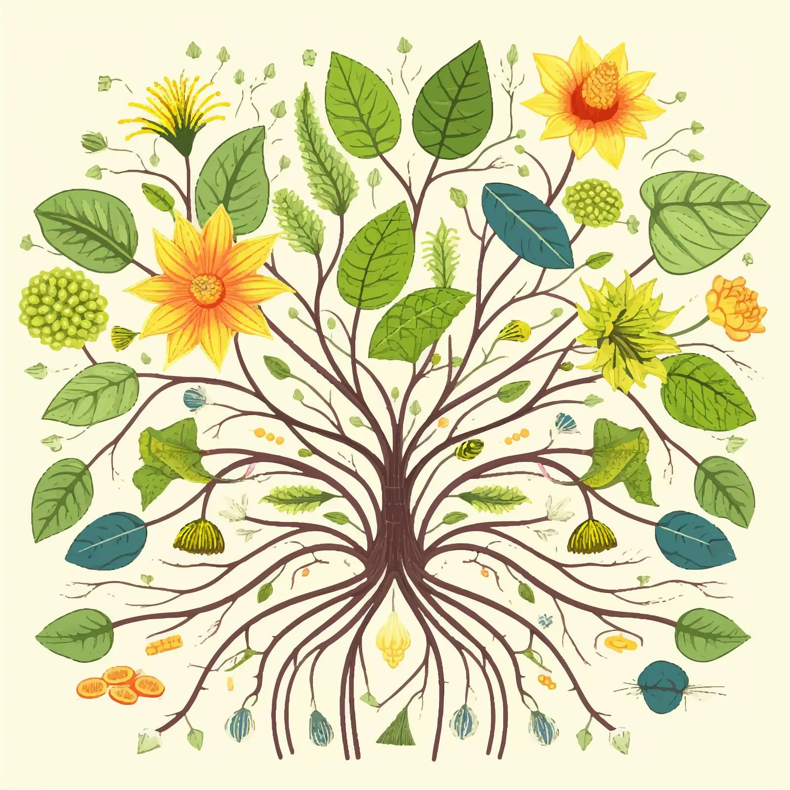 Plant Internal Structure Diagram Illustration — free download from Dotvec