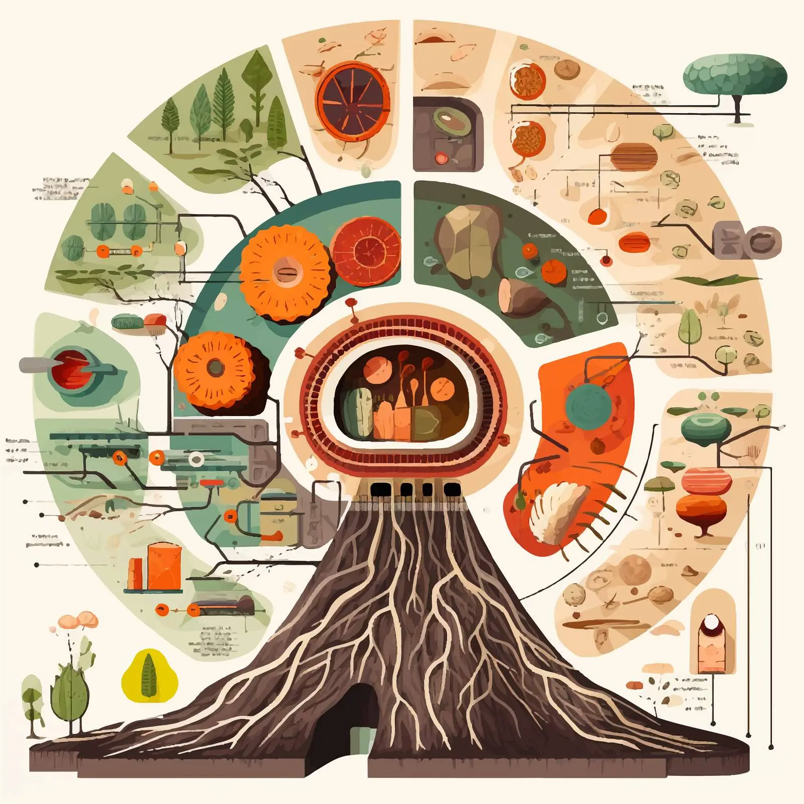 Internal Structure of Root Diagram Illustration — free download from Dotvec