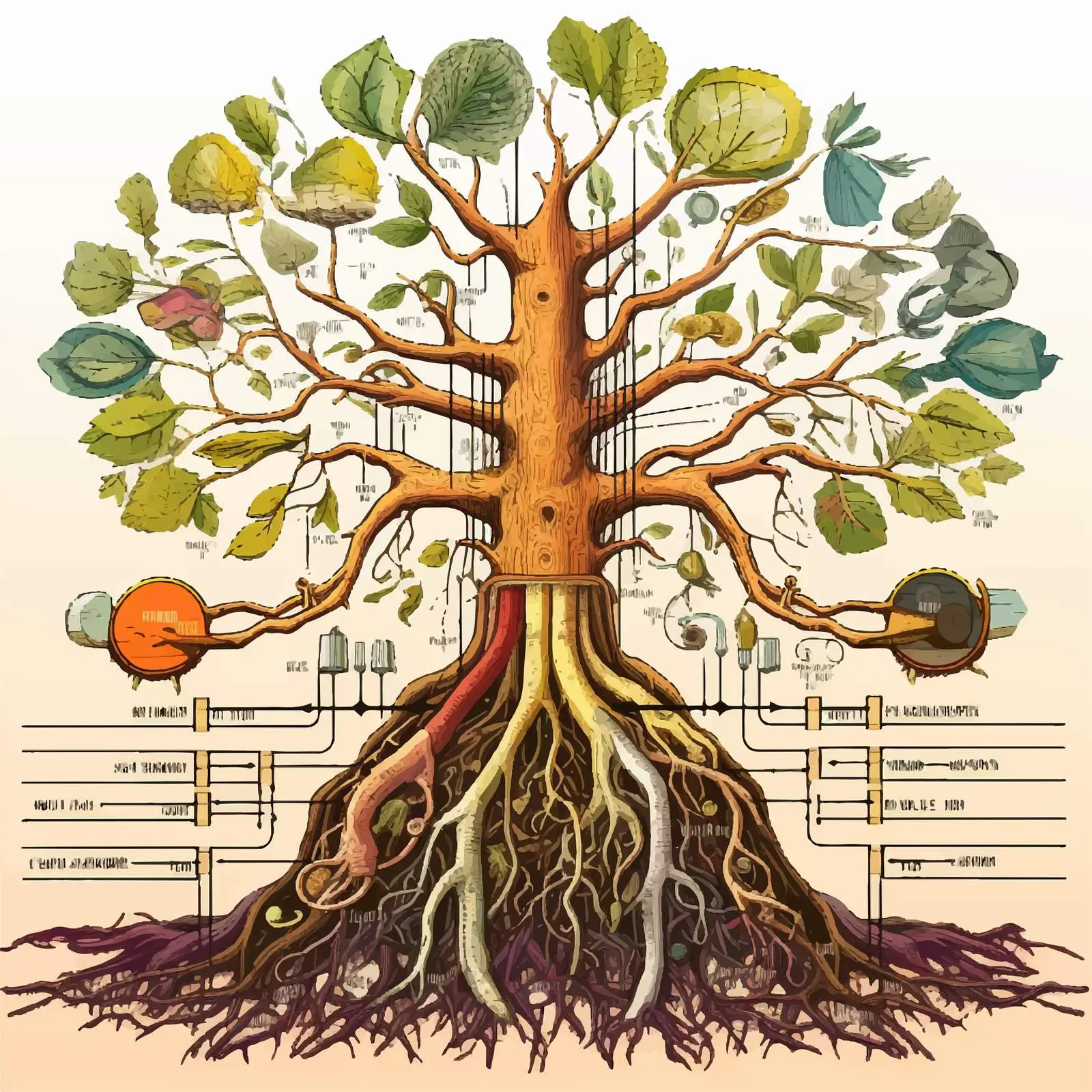 Internal Root Structure Diagram Illustration — free download from Dotvec