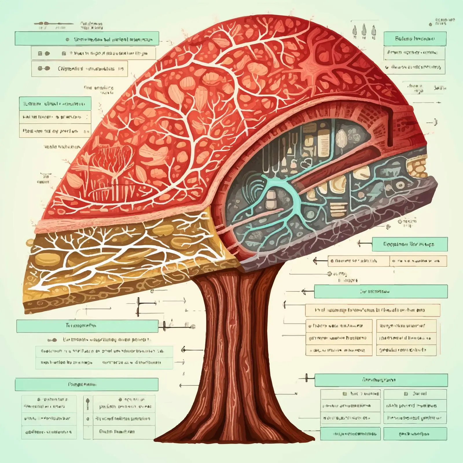 Internal Structure of Root Diagram Illustration — free download from Dotvec