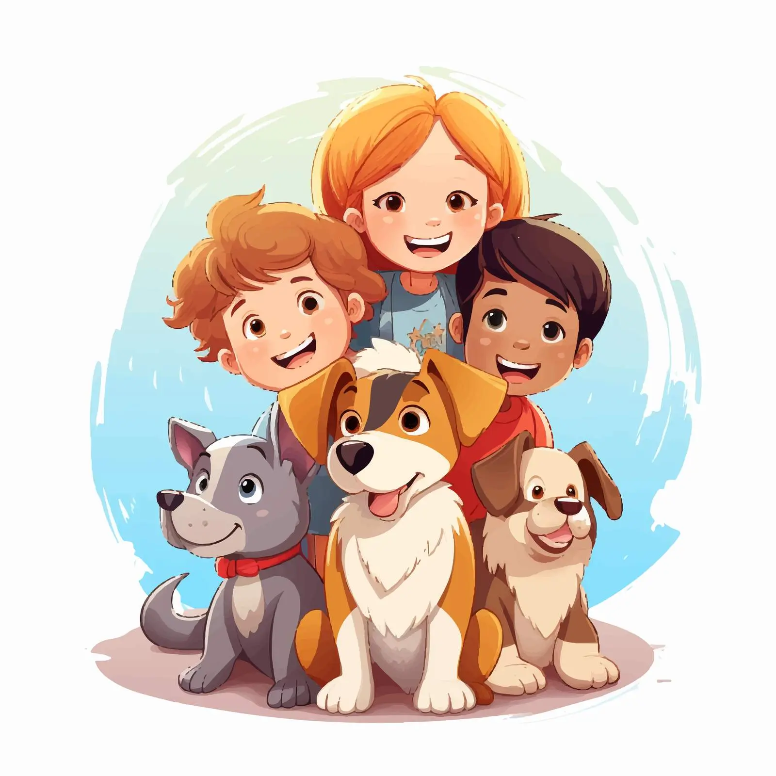 International Day of Friendship Logo with Children and Dogs — free download from Dotvec