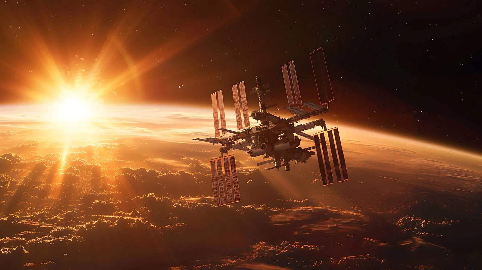 Space Station Orbiting Earth Photo — free download from Dotvec