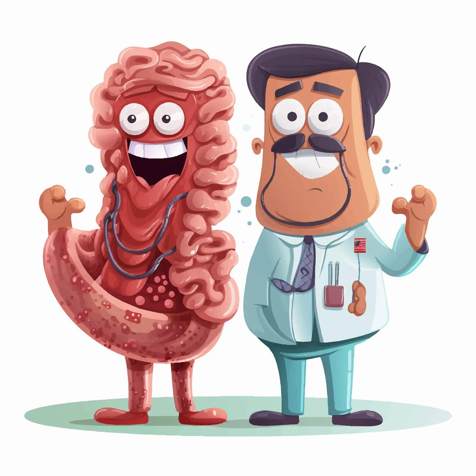 Cartoon Doctors with Intestine Illustration — free download from Dotvec