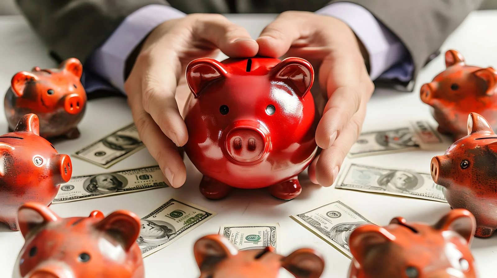 Investors Protect Savings with Piggy Bank — free download from Dotvec