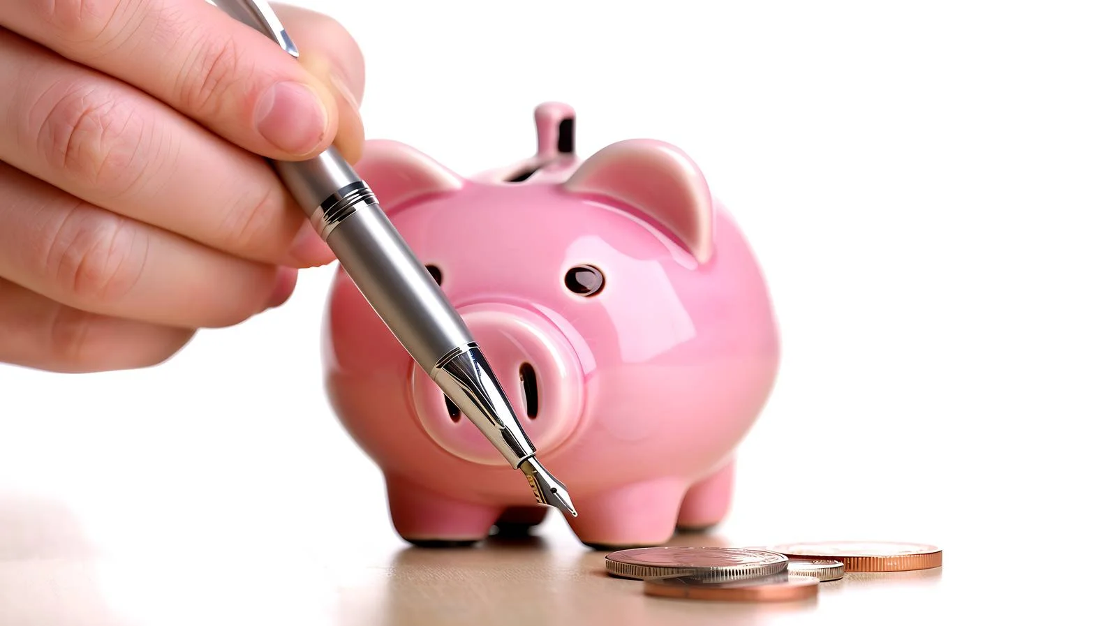 Financial Analysis Using Pen and Piggy Bank — free download from Dotvec