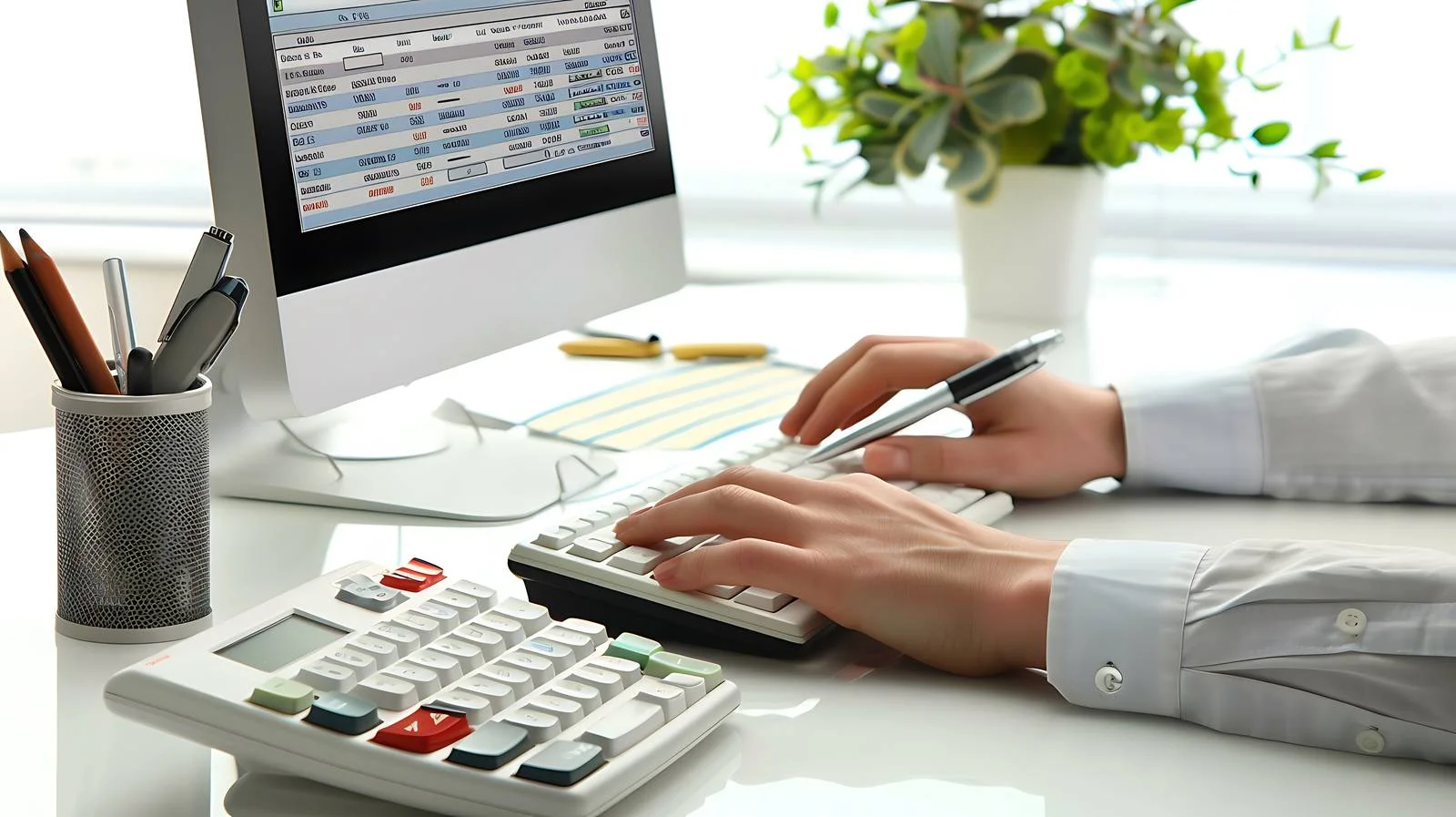 Professional Investor Office Computer Desk Setup — free download from Dotvec