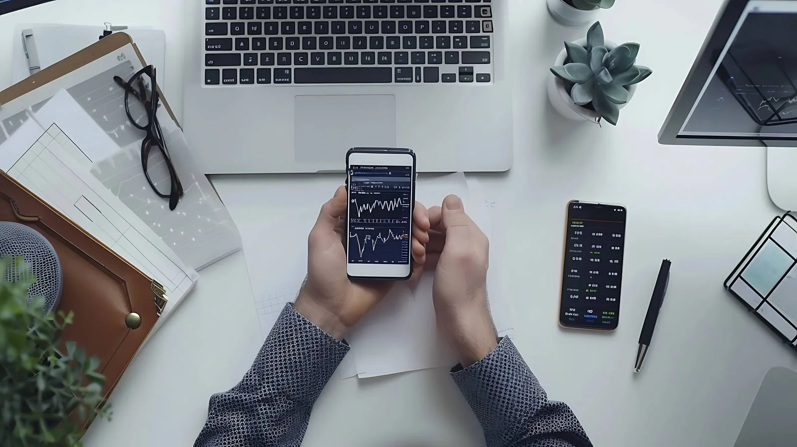 Finance Team Using Smartphones at Office — free download from Dotvec