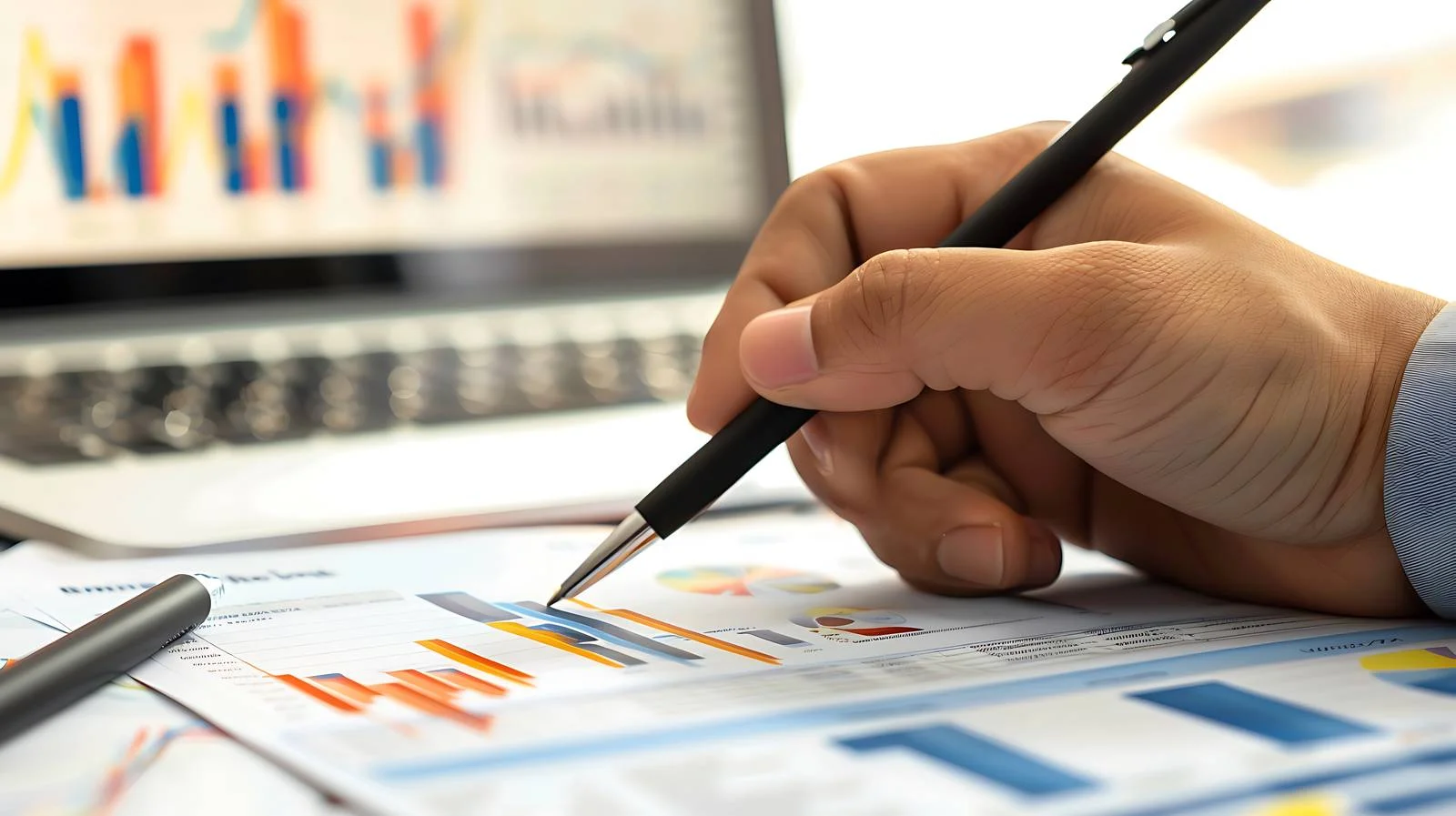 Professional Investors Desk Meeting with Pen — free download from Dotvec