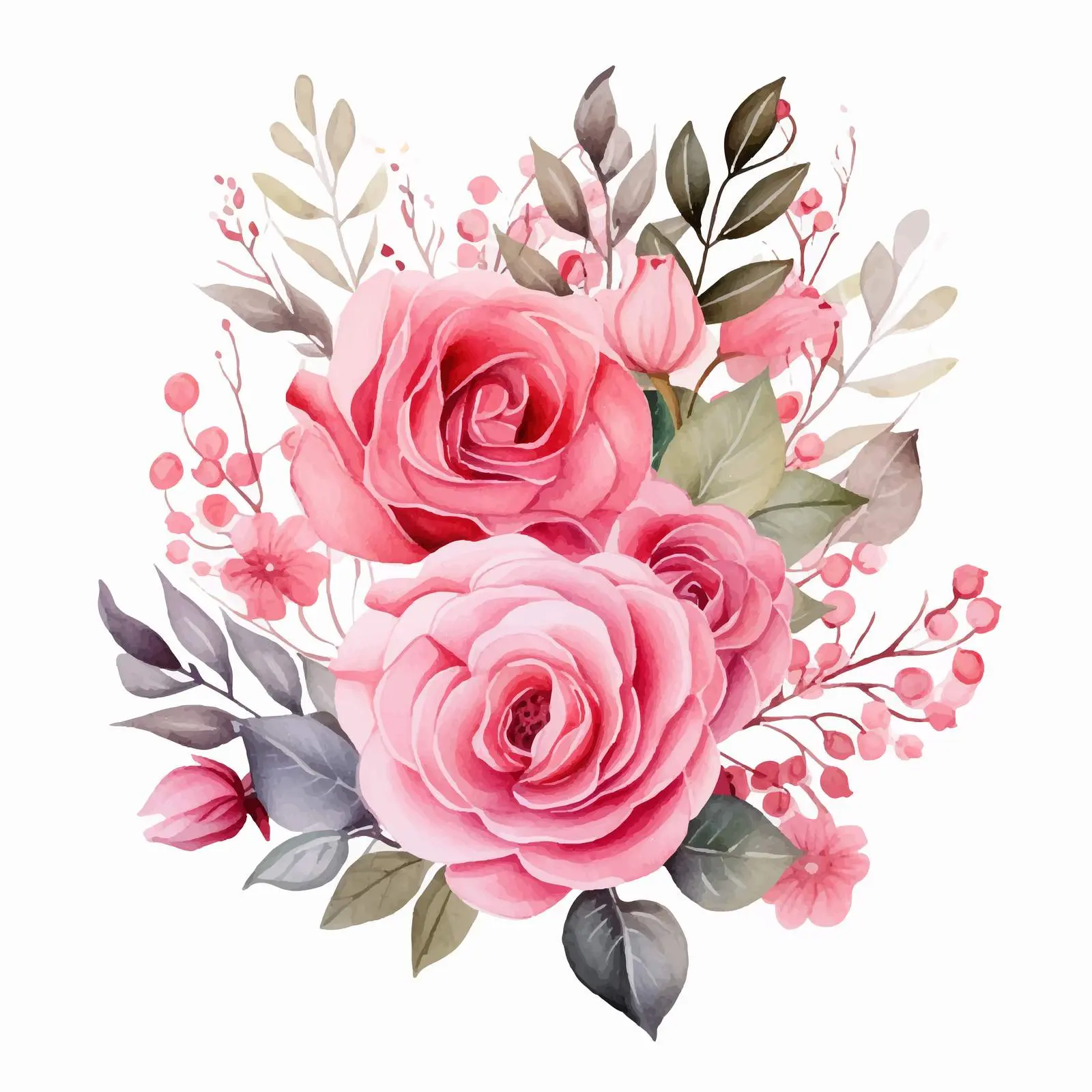 Pink Watercolor Floral Invitation Design — free download from Dotvec