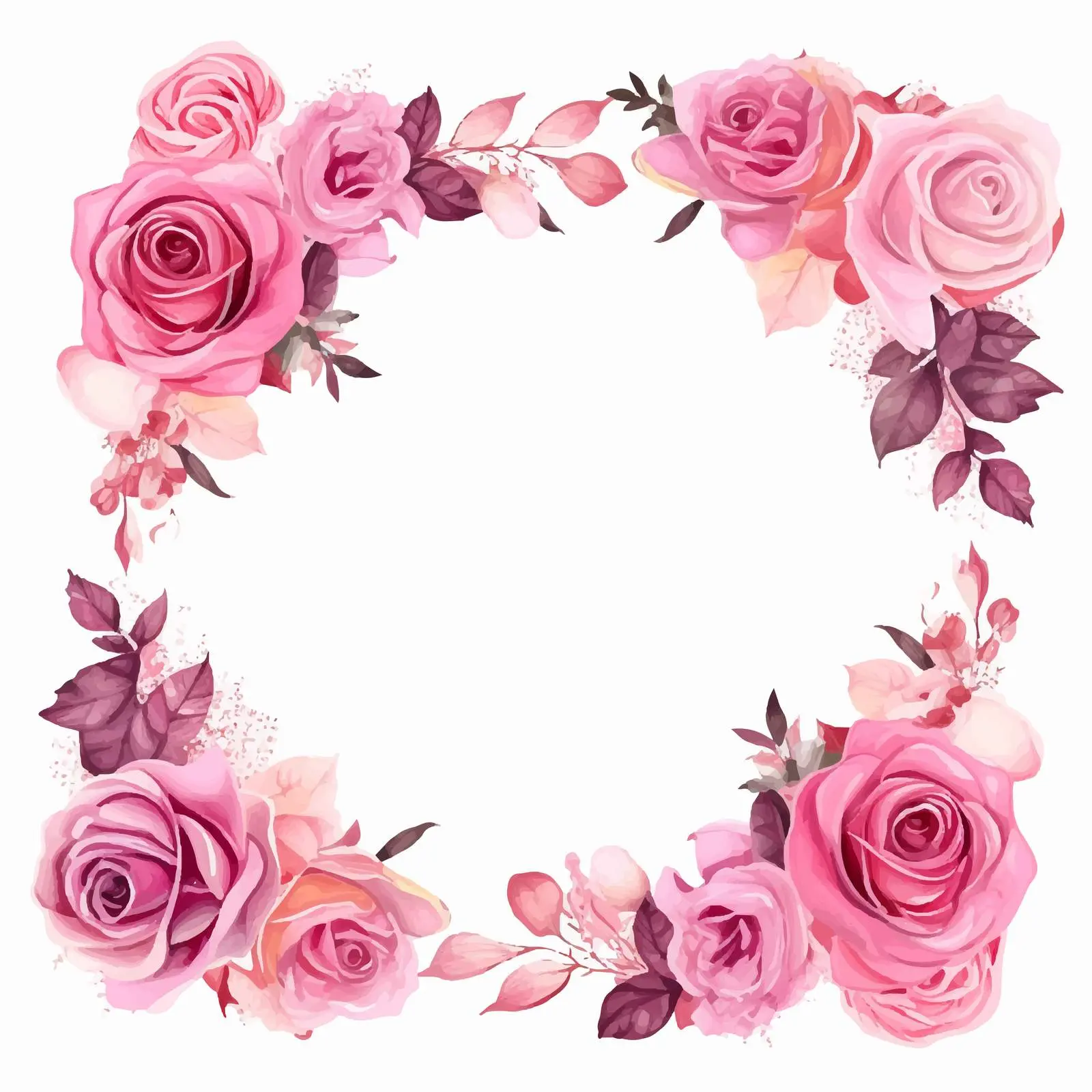 Watercolor Pink Floral Invitation Design — free download from Dotvec