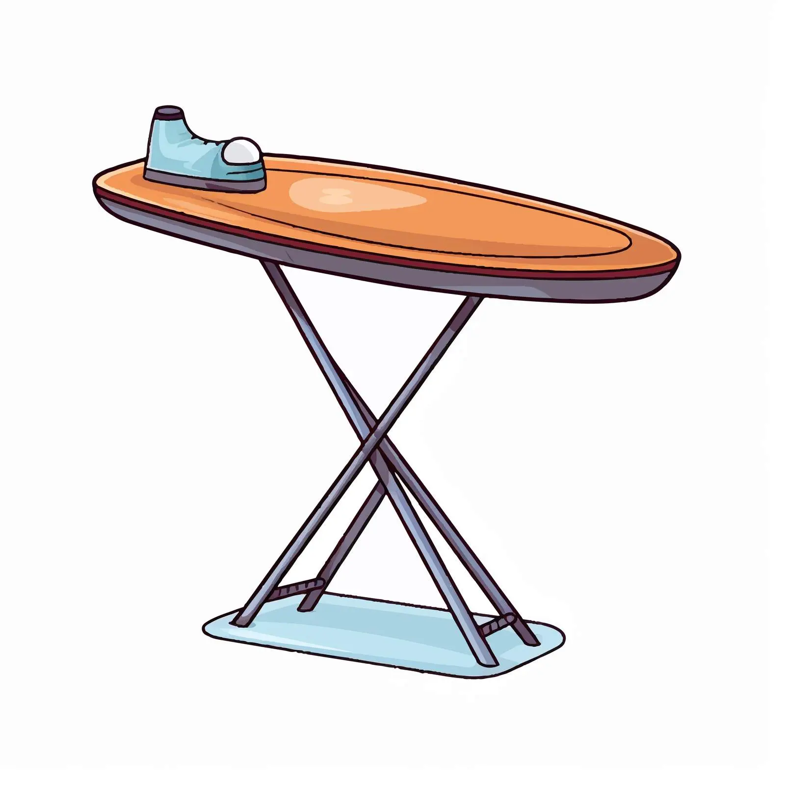 Outline Vector Illustration of Ironing Board — free download from Dotvec